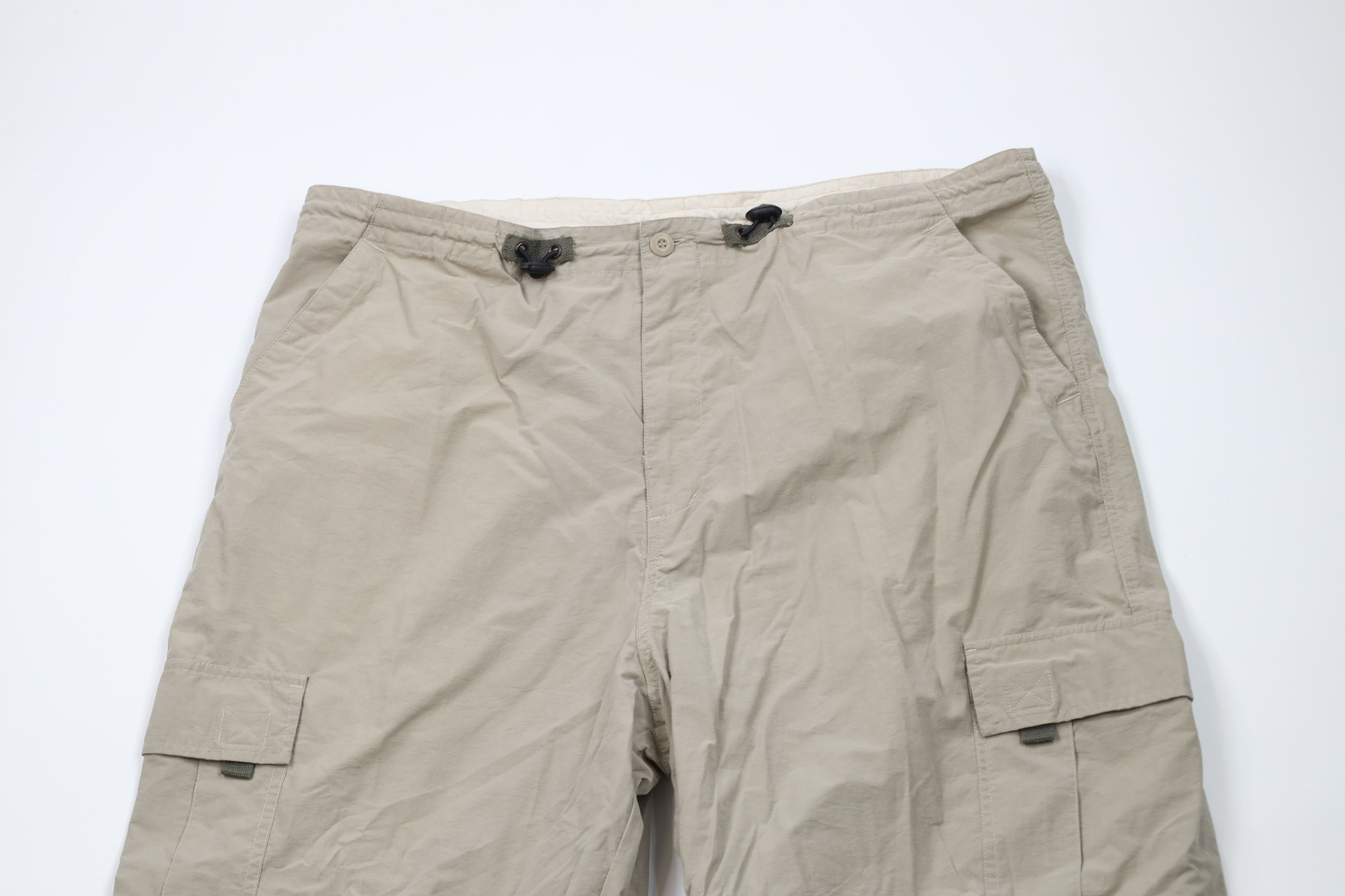 Vintage Vintage 90s Streetwear Wide Leg Cargo Pants Shorts Beige Size US 38 / EU 54 - 2 Thumbnail