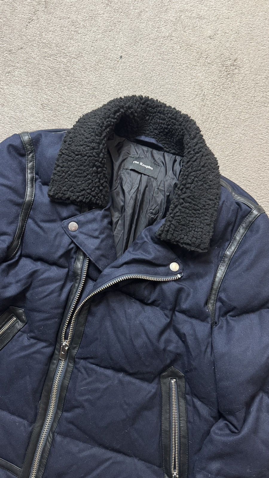 The Kooples Lambskin Asymmetric Biker Down Puffer Jacket helmut lang ysl Size US S / EU 44-46 / 1 - 5 Thumbnail