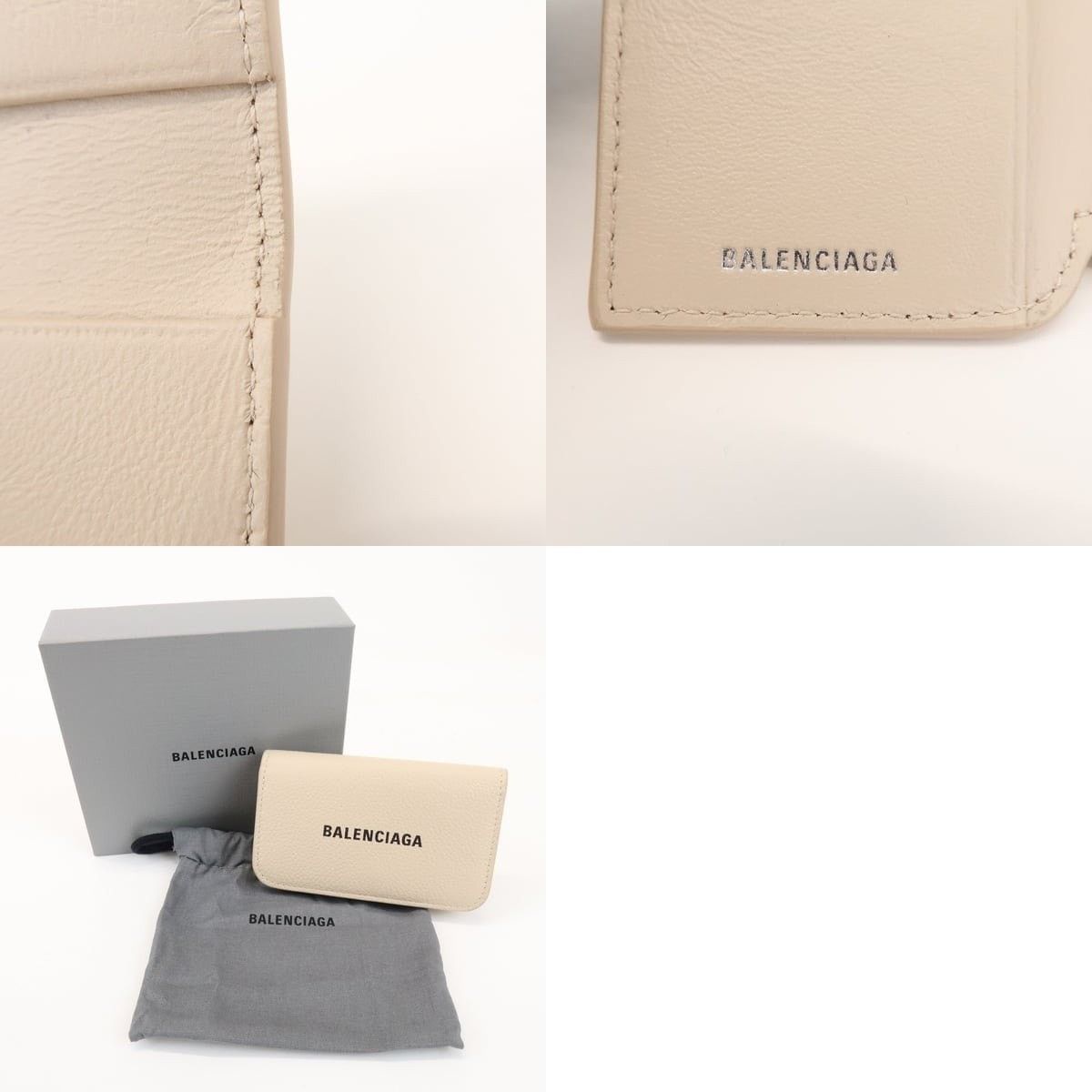 Balenciaga Balenciaga Cash 6 Rings Key Case Calfskin Key Holder Beige Size ONE SIZE - 7 Thumbnail