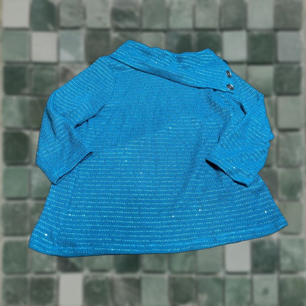 Vintage Ruby Rd Top Blouse Womens M Medium Long Sleeve Knit Blue Size M / US 6-8 / IT 42-44 - 1 Thumbnail