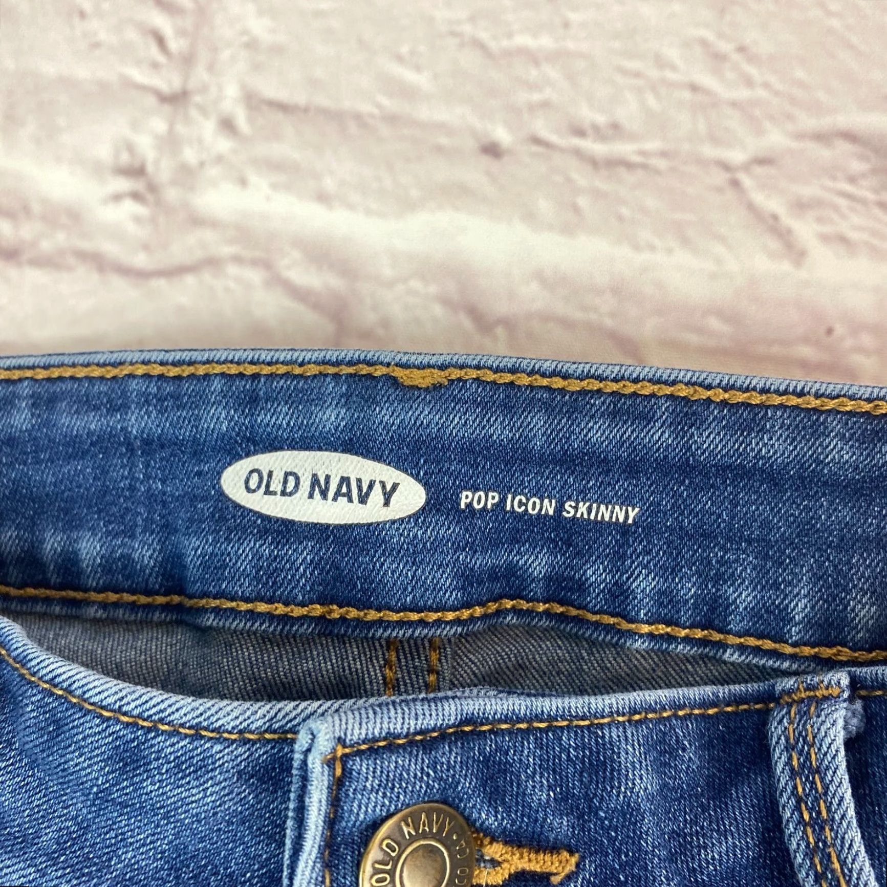 Old Navy Old Navy Womens Pop Icon Skinny Jeans 8 Blue Distressed Stretch Jeans Womens Size 8 Medium Blue 90s? Size 30" / US 8 / IT 44 - 6 Thumbnail