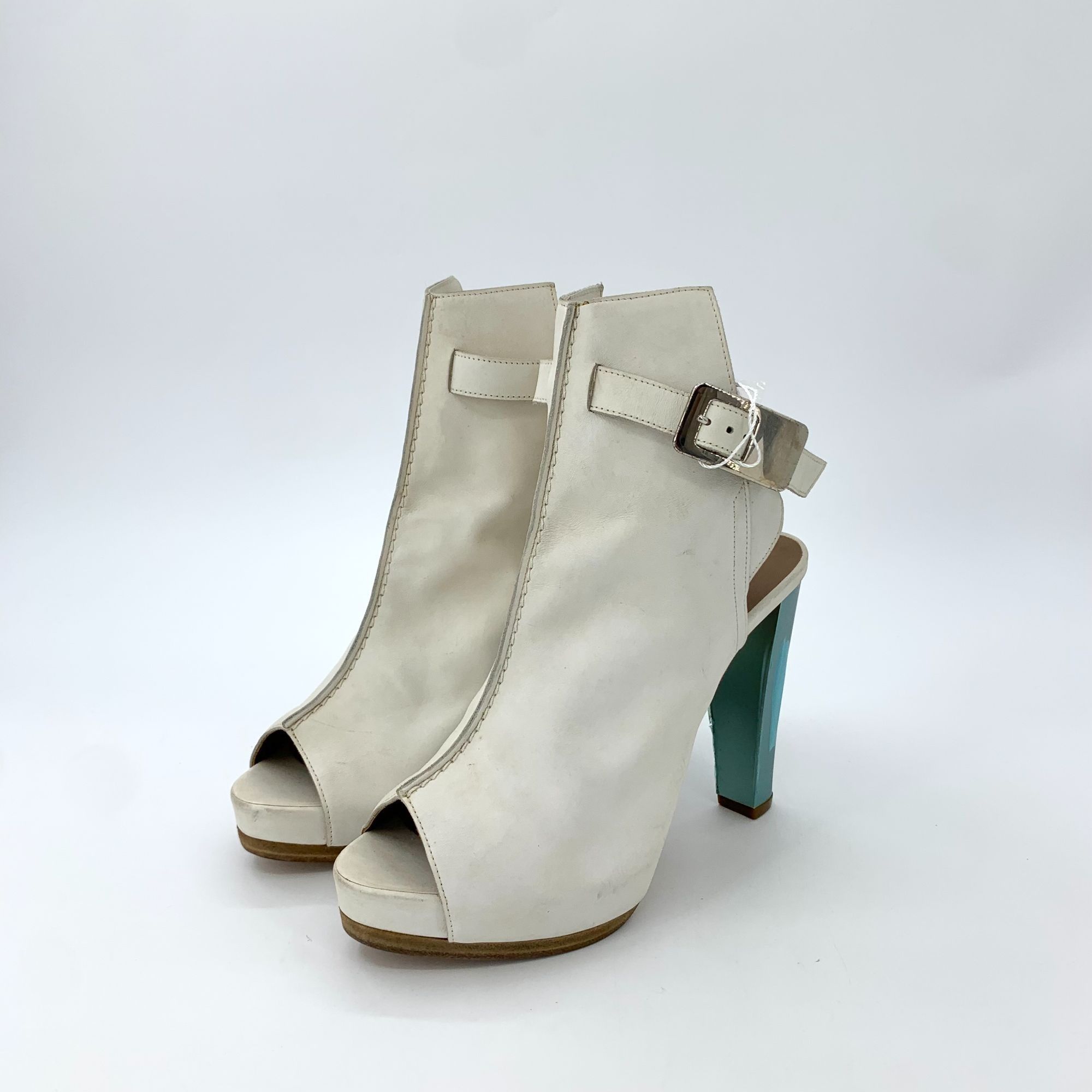 Hermes Hermes Size 38 White Leather Open-Toe High Heel Sandals With Size US 8 / IT 38 - 12 Thumbnail