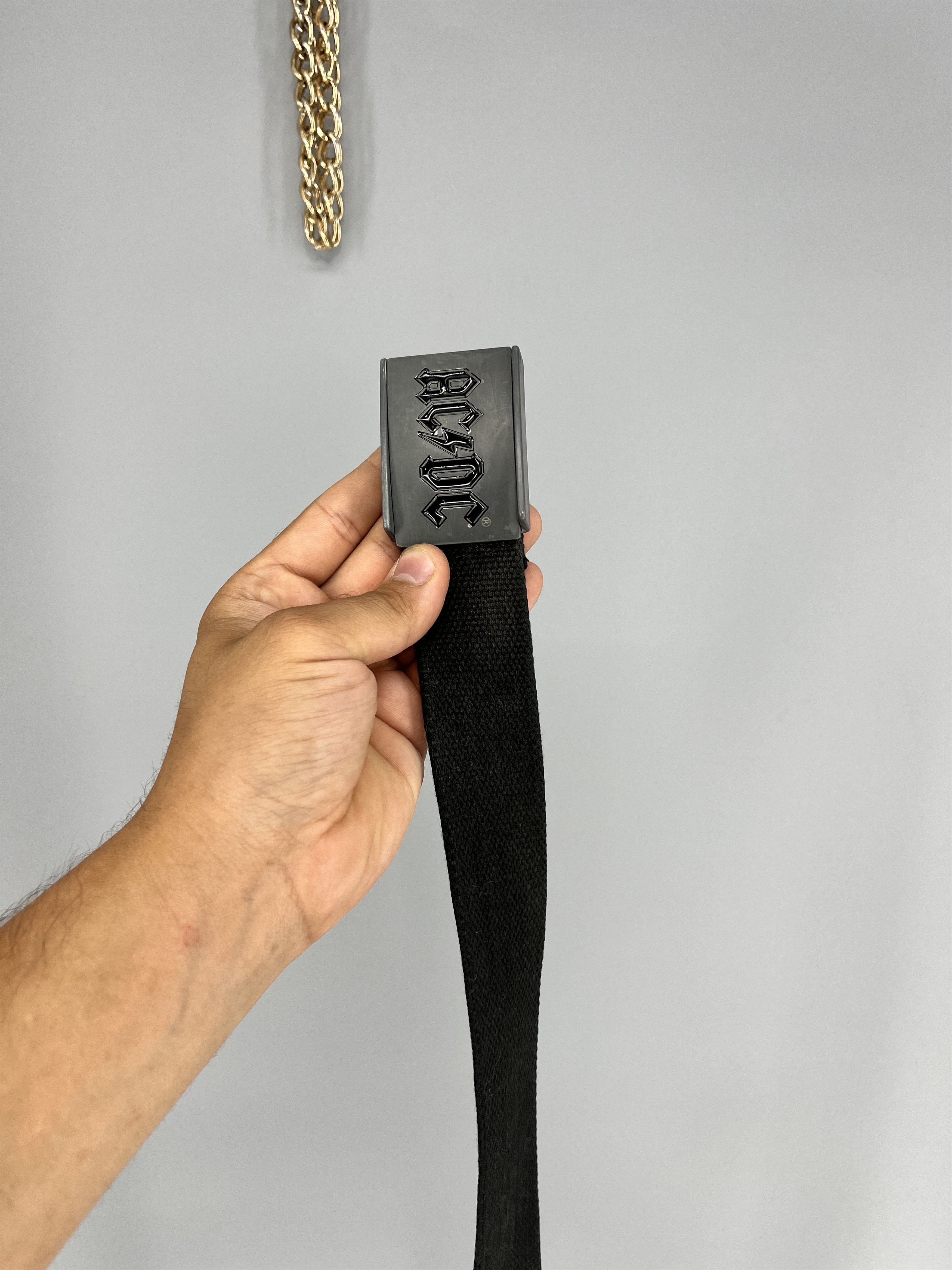 AC/DC × Band Tees AC DC Alchemy Pocker 2005 Vintag Mens Black Canvas Belt Size ONE SIZE - 2 Thumbnail