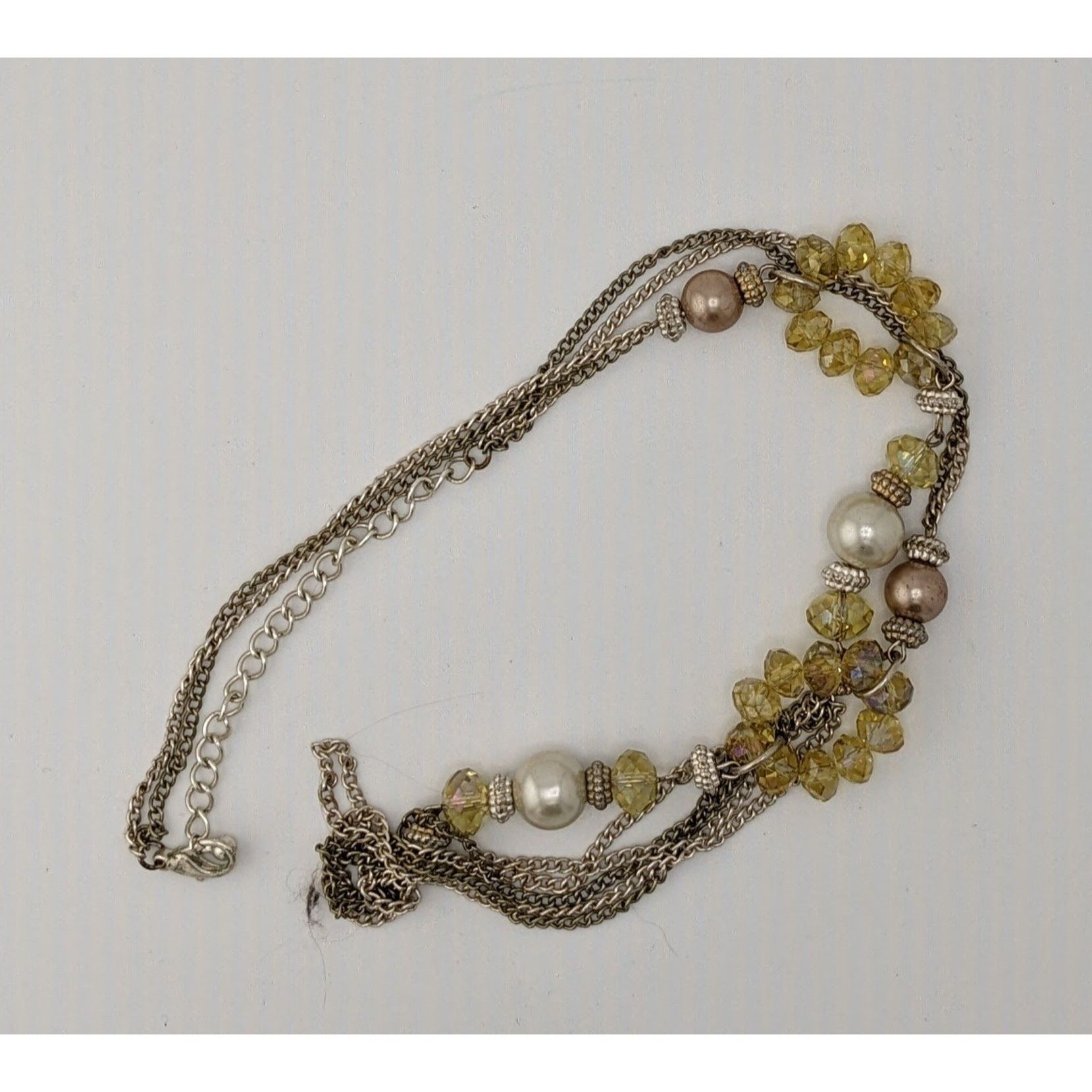 Other Y2K Glam Beaded Multistrand Yellow Glass And Faux Pearl Neck Size ONE SIZE - 4 Thumbnail