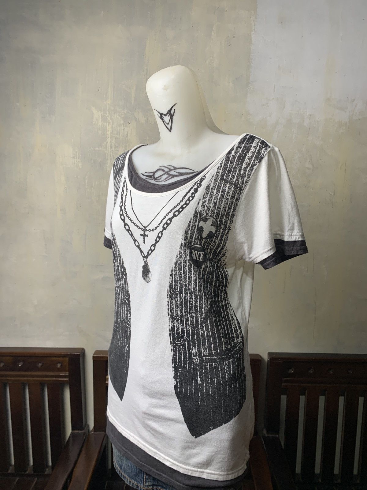 Seditionaries 2000s babe be equivalent Cross Necklace Vest Punk Tee Size M / US 6-8 / IT 42-44 - 2 Thumbnail