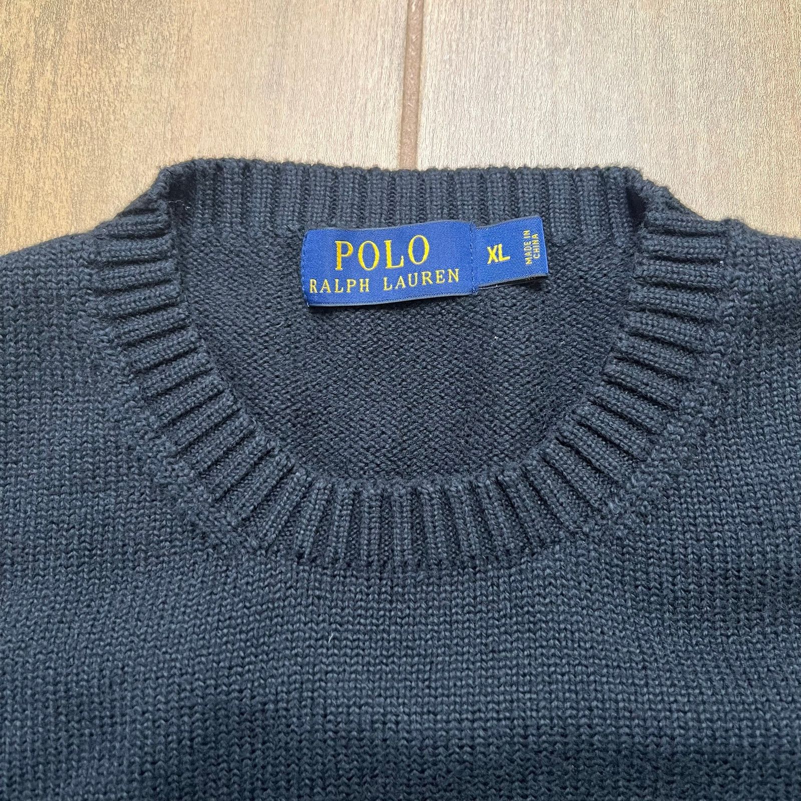 Polo Ralph Lauren Vintage Polo Ralph Lauren Cotton Men's Black Knit Sweater XL Size US XL / EU 56 / 4 - 3 Thumbnail