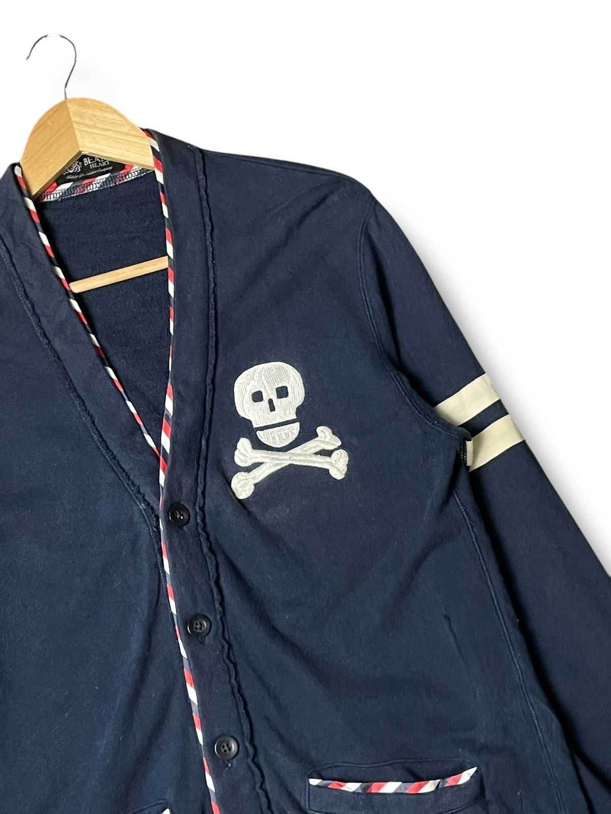 Beams Plus × Hysteric Glamour × Japanese Brand Vintage Beams Plus Skull Cardigan (73) Size US M / EU 48-50 / 2 - 2 Thumbnail