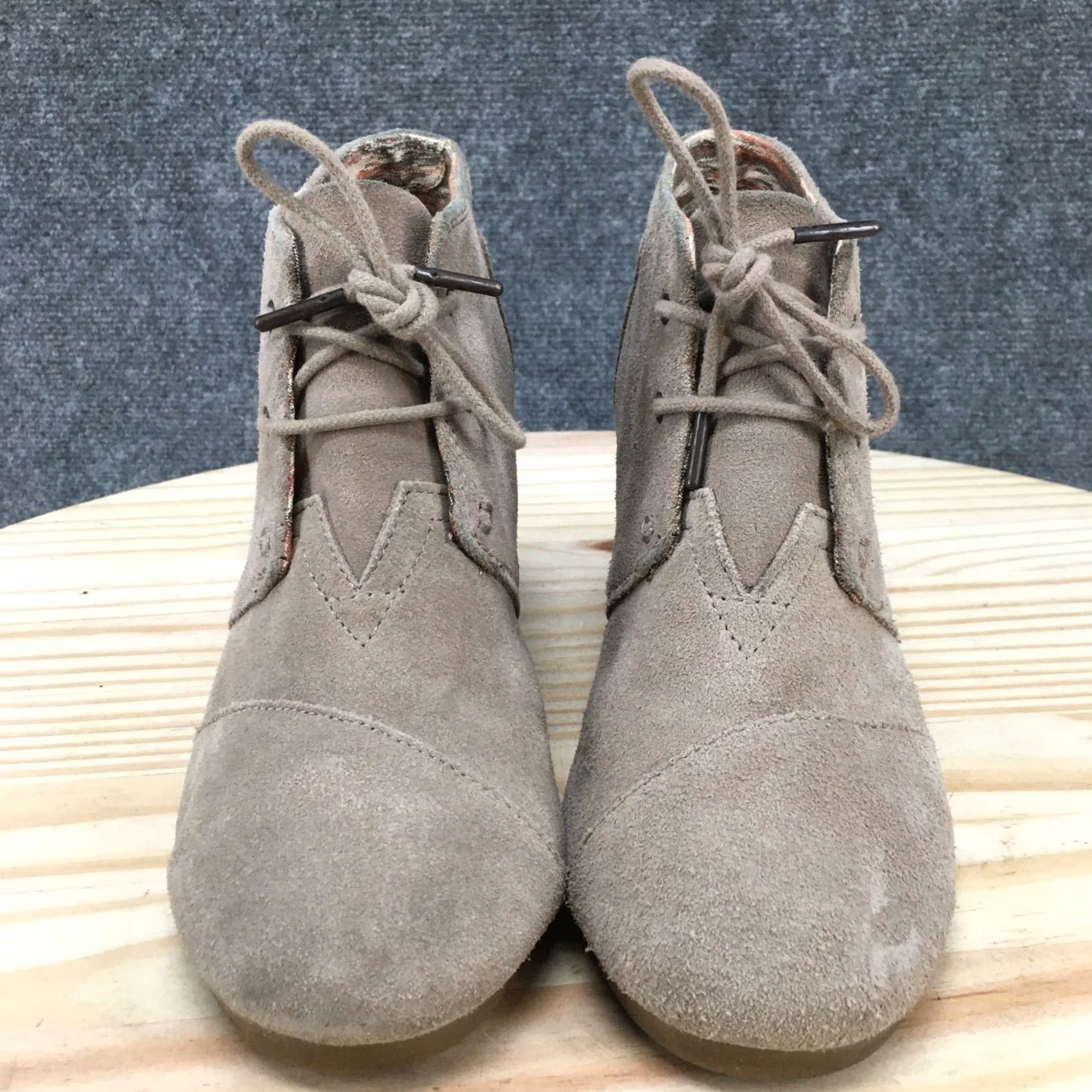 Toms Toms Boots Womens 9 Desert Brown Lace Up Ankle Wedge Heels Comfort Desert Boots Womens 9 Brown Slips User? Size M / US 6-8 / IT 42-44 - 7 Thumbnail