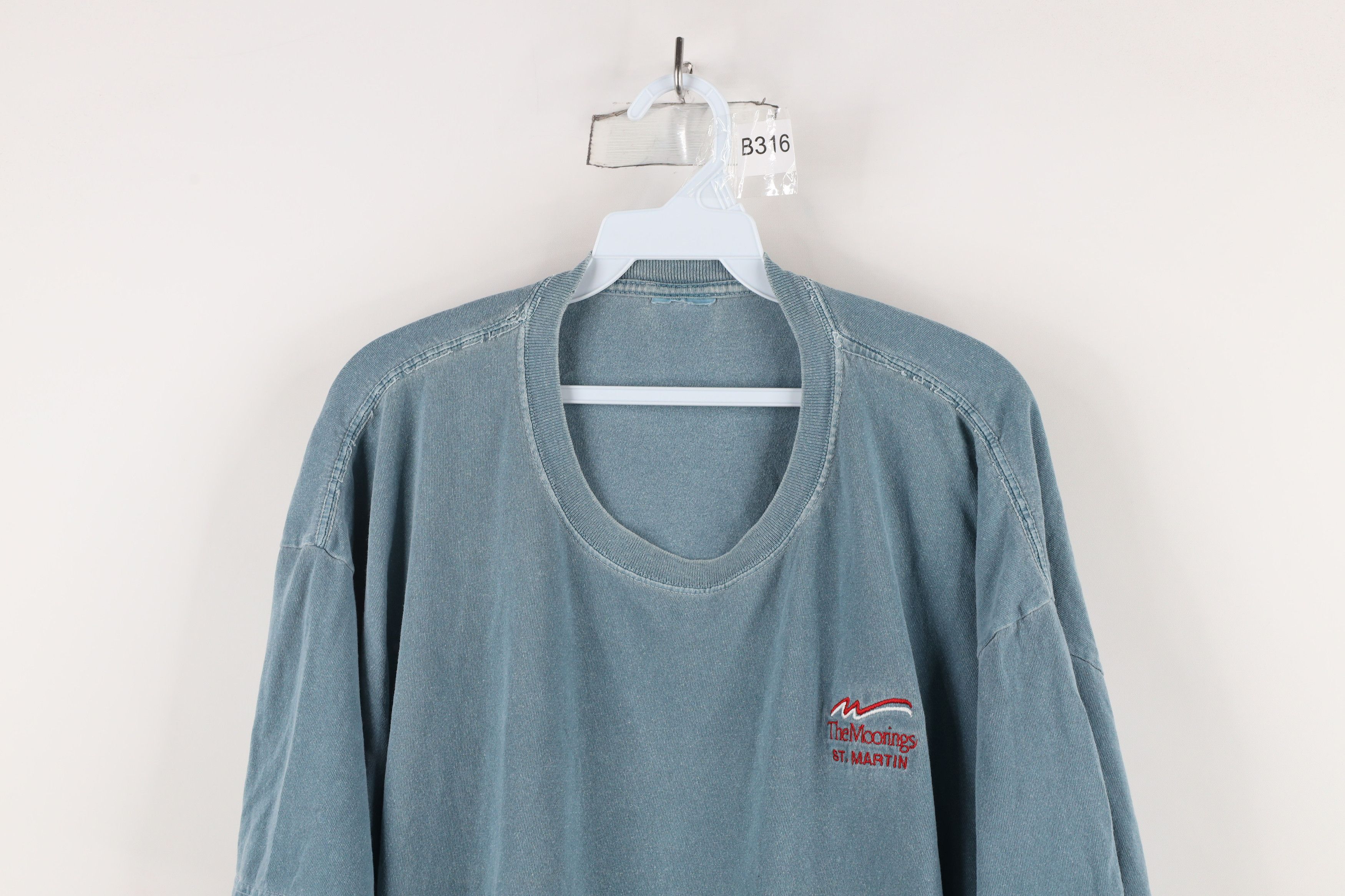 Vintage Vintage 90s Streetwear The Moorings St Martin T-Shirt Teal Size US XXL / EU 58 / 5 - 2 Thumbnail