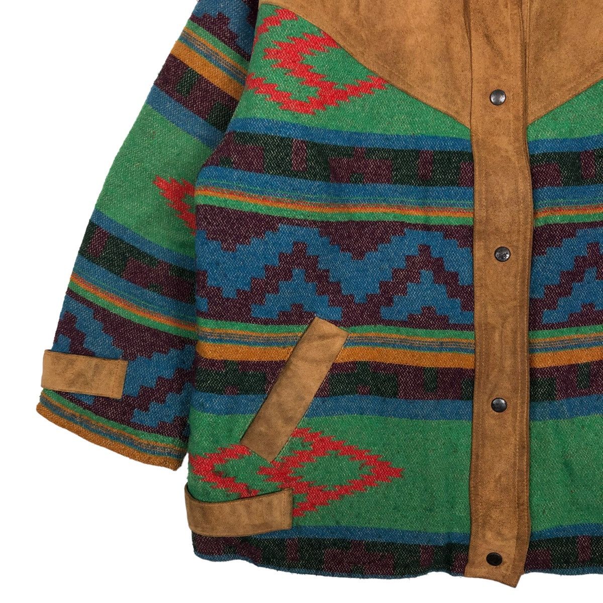 Vintage 🔥Vtg Leather Jacket Aztec Navajo Native Made in UK Size US L / EU 52-54 / 3 - 4 Thumbnail