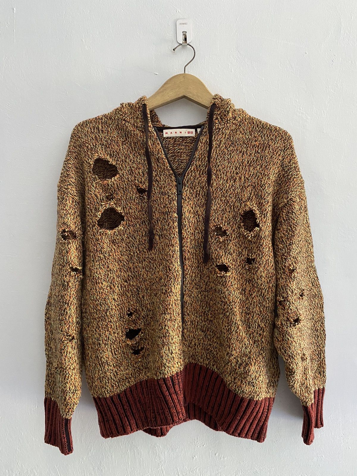 Marni × Uniqlo Marni x uniqlo wool knit distressed cut out zip hoodie Size US S / EU 44-46 / 1 - 4 Thumbnail