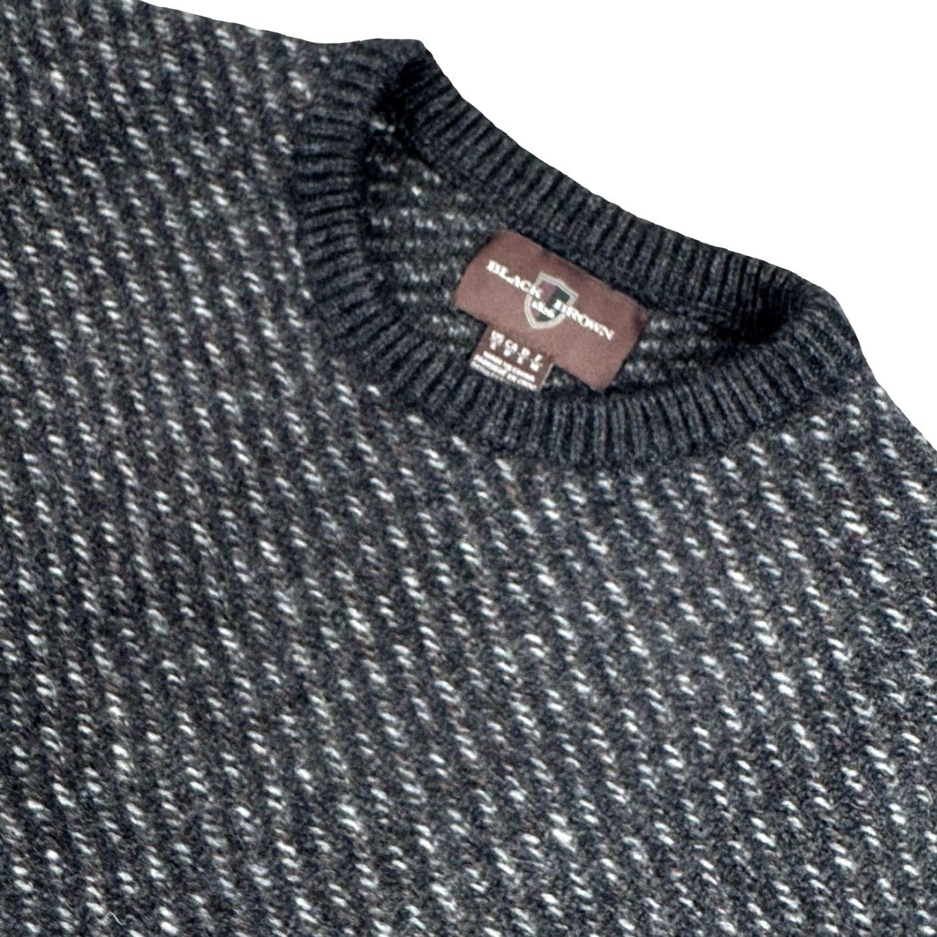 Vintage Black Brown 1826 Men’s Lambs Wool Chunky Knit Pullover Sweater Blue Small Size US S / EU 44-46 / 1 - 2 Thumbnail