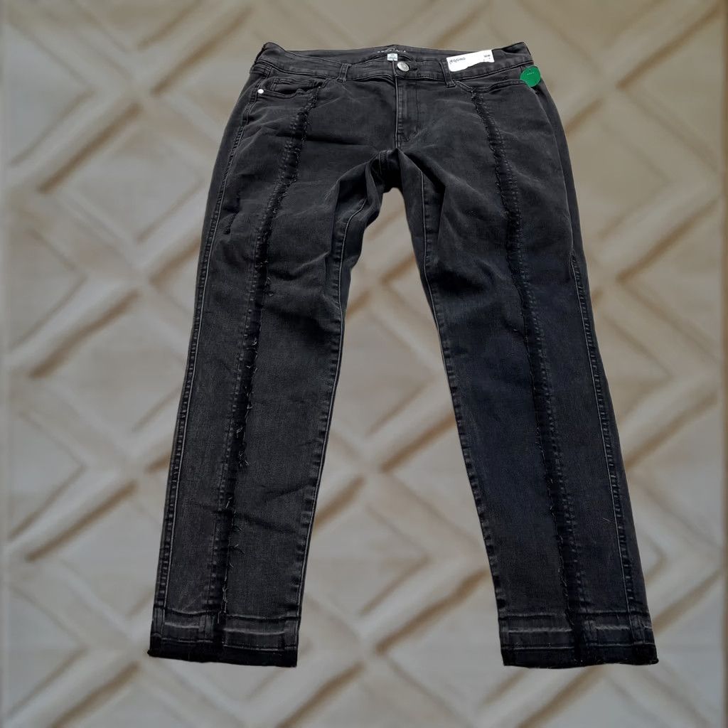 Vintage Boutique Plus Womens 16 W Black Denim Stretch Straight Jegging Jeans 35x28 NWT Size 38" / US 16 / IT 52 - 1 Thumbnail
