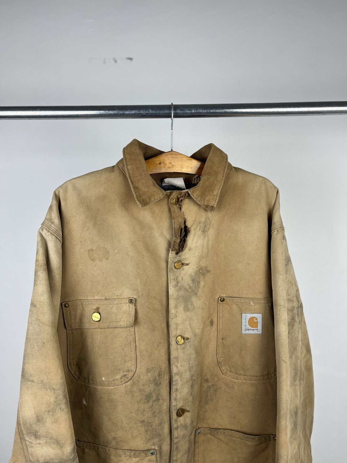 Carhartt 1990s carhartt chore jacket heavily distressed Size US XL / EU 56 / 4 - 3 Thumbnail