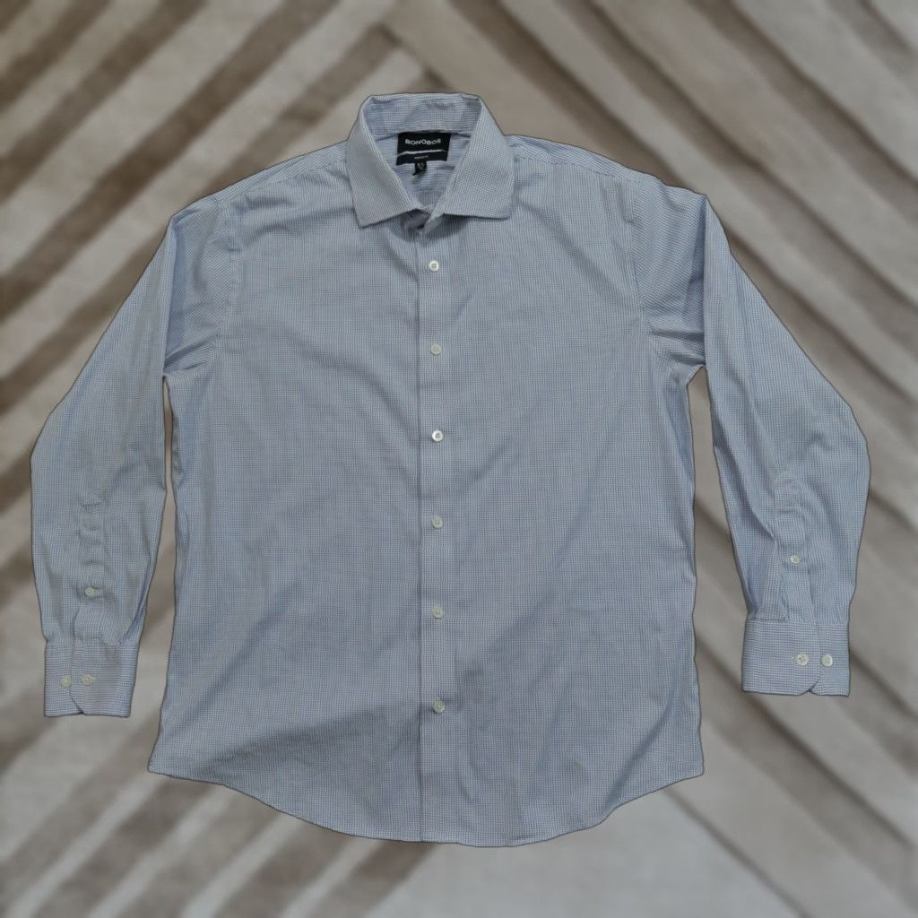 Bonobos Bonobos Shirt Mens 16.5 33 Plaid Button-Up Workwear Casual Cotton Blue White Tailored Fit Button-Through Collar Shirt Mens Regular Size 32 Size US XS / EU 42 / 0 - 1 Thumbnail