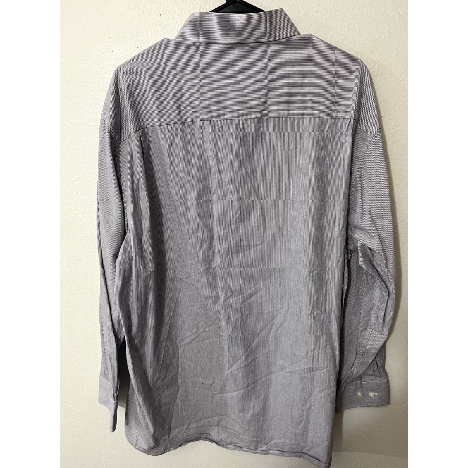 Perry Ellis Perry Ellis Portfolio Button-Up Shirt Men Regular XL Collared Long Sleeve Striped White Purple Casual Business Size US XL / EU 56 / 4 - 2 Thumbnail