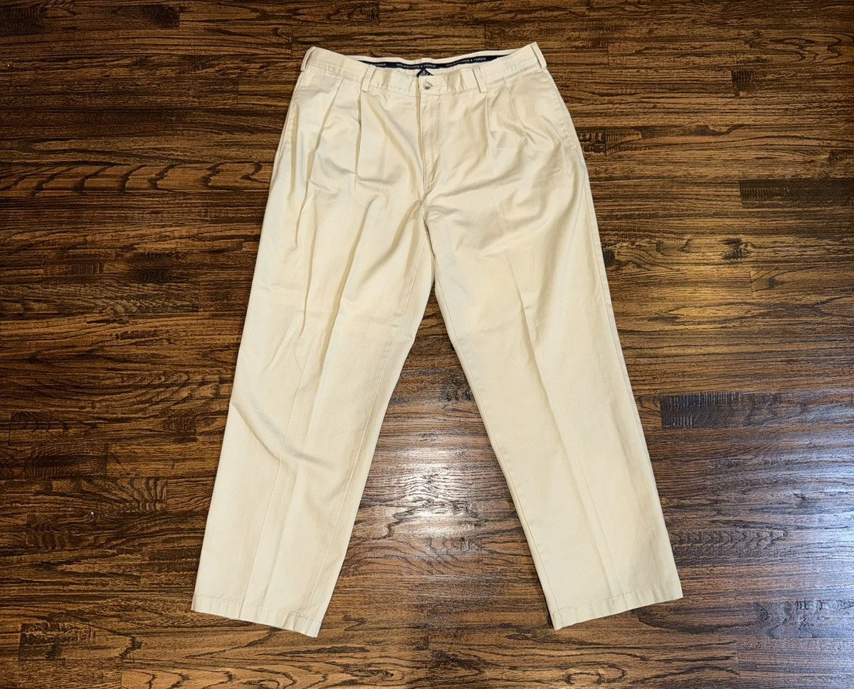 Roundtree & Yorke Roundtree & Yorke Vintage Pleated Khaki Dress Pant 38x30 Size US 38 / EU 54 - 1 Thumbnail