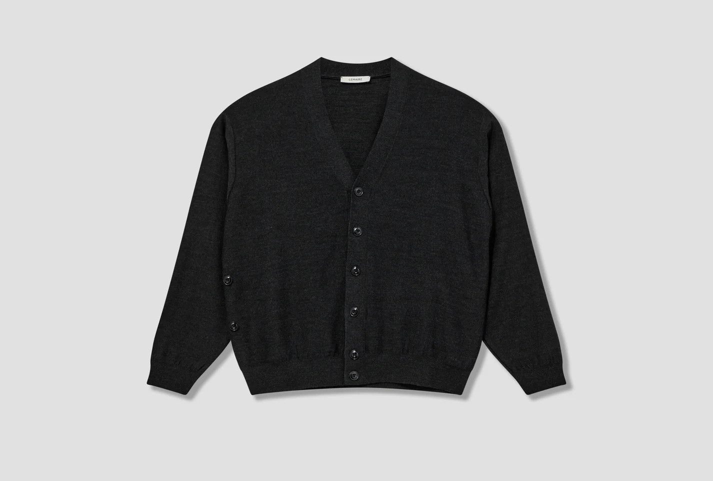 Lemaire o1s22i1n1024 Convertible Wool Cardigan in Dark Grey Size US M / EU 48-50 / 2 - 1 Thumbnail