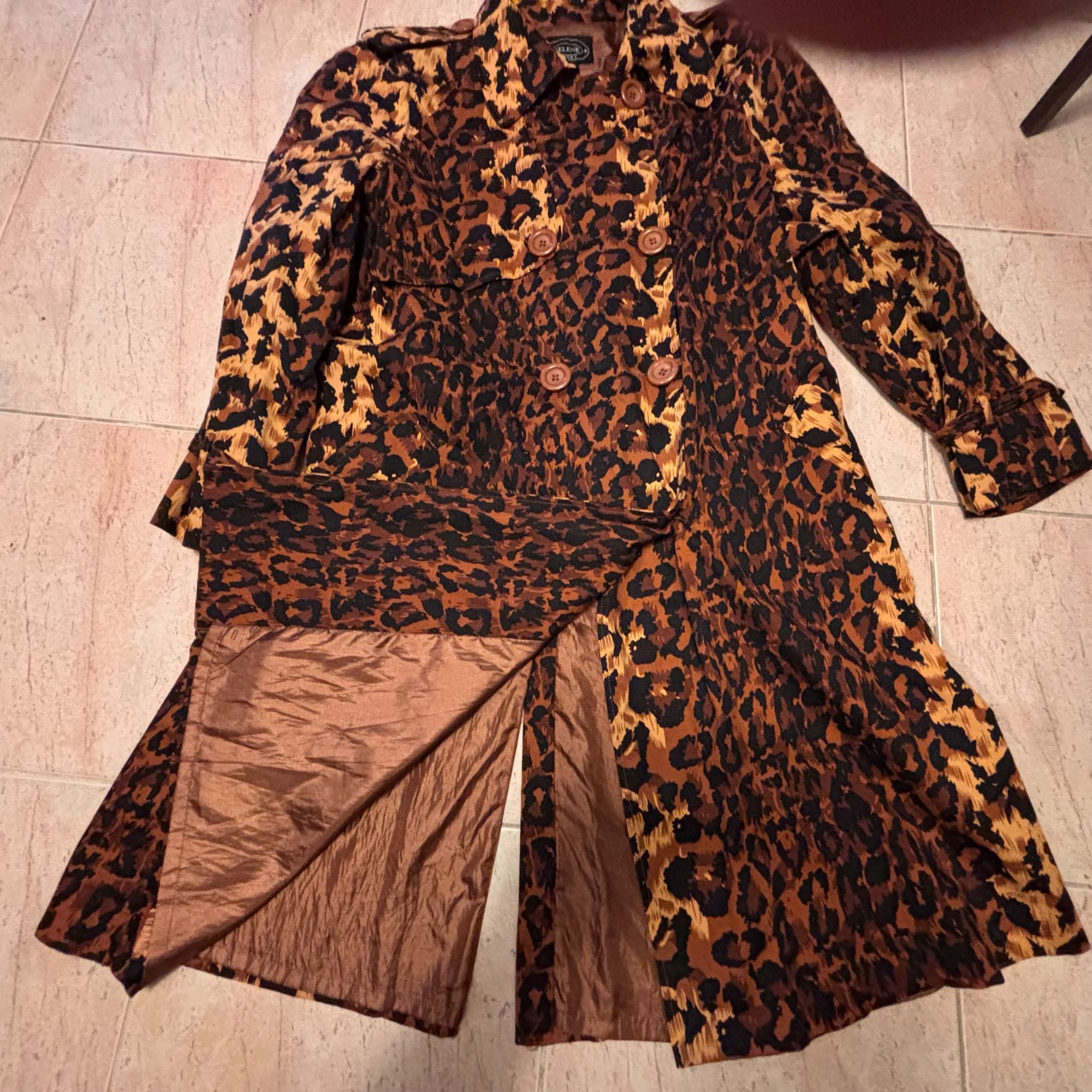Other Selene Sport Women's. Sz 1X Leopard Print Trench Coat Light Size XL / US 12-14 / IT 48-50 - 6 Thumbnail
