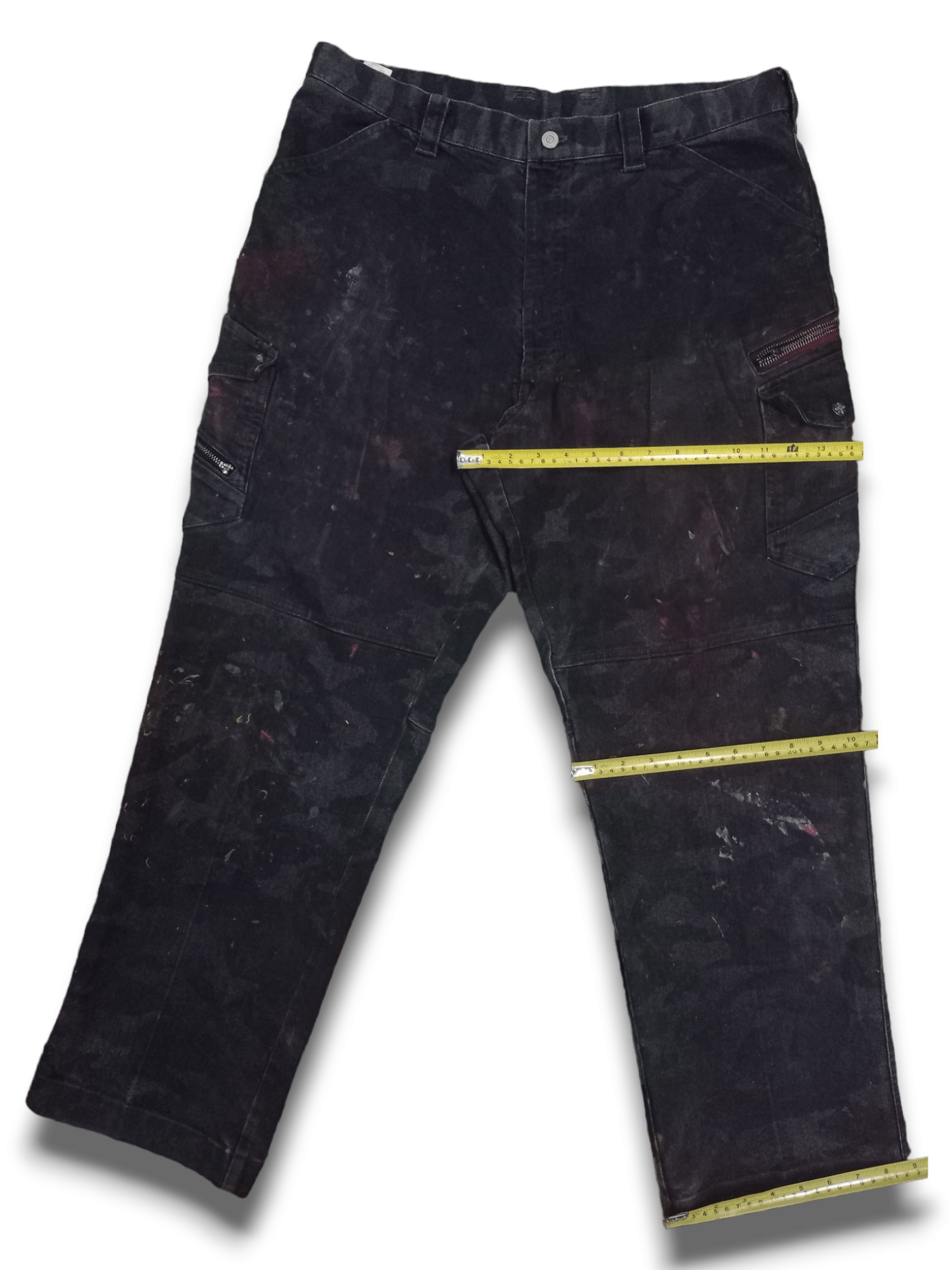 Japanese Brand Vintage Japanese Brand Painted Cargo Baggy Denim Pants Size US 34 / EU 50 - 13 Thumbnail