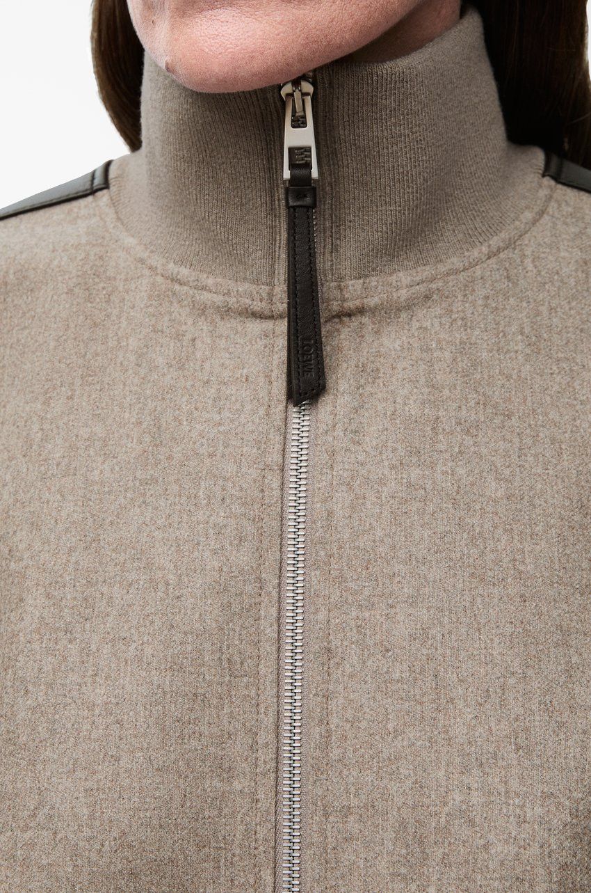 Loewe o1loc1c0525 Tracksuit Jacket In Wool And Cashmere in Beige Size XS / US 0-2 / IT 36-38 - 5 Thumbnail