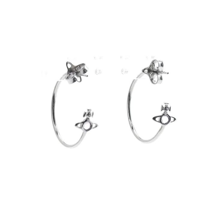 Vivienne Westwood Vivienne Westwood Silver Hoop Earrings for Women 0079 Size ONE SIZE - 1 Thumbnail