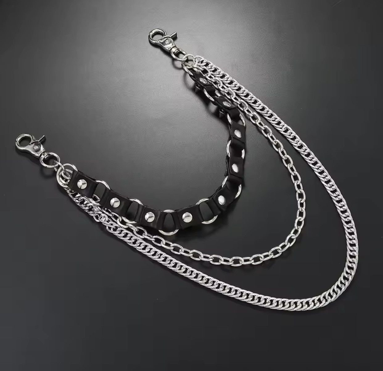 Vintage Punk style multi-layer spiky jeans chain Size ONE SIZE - 5 Thumbnail