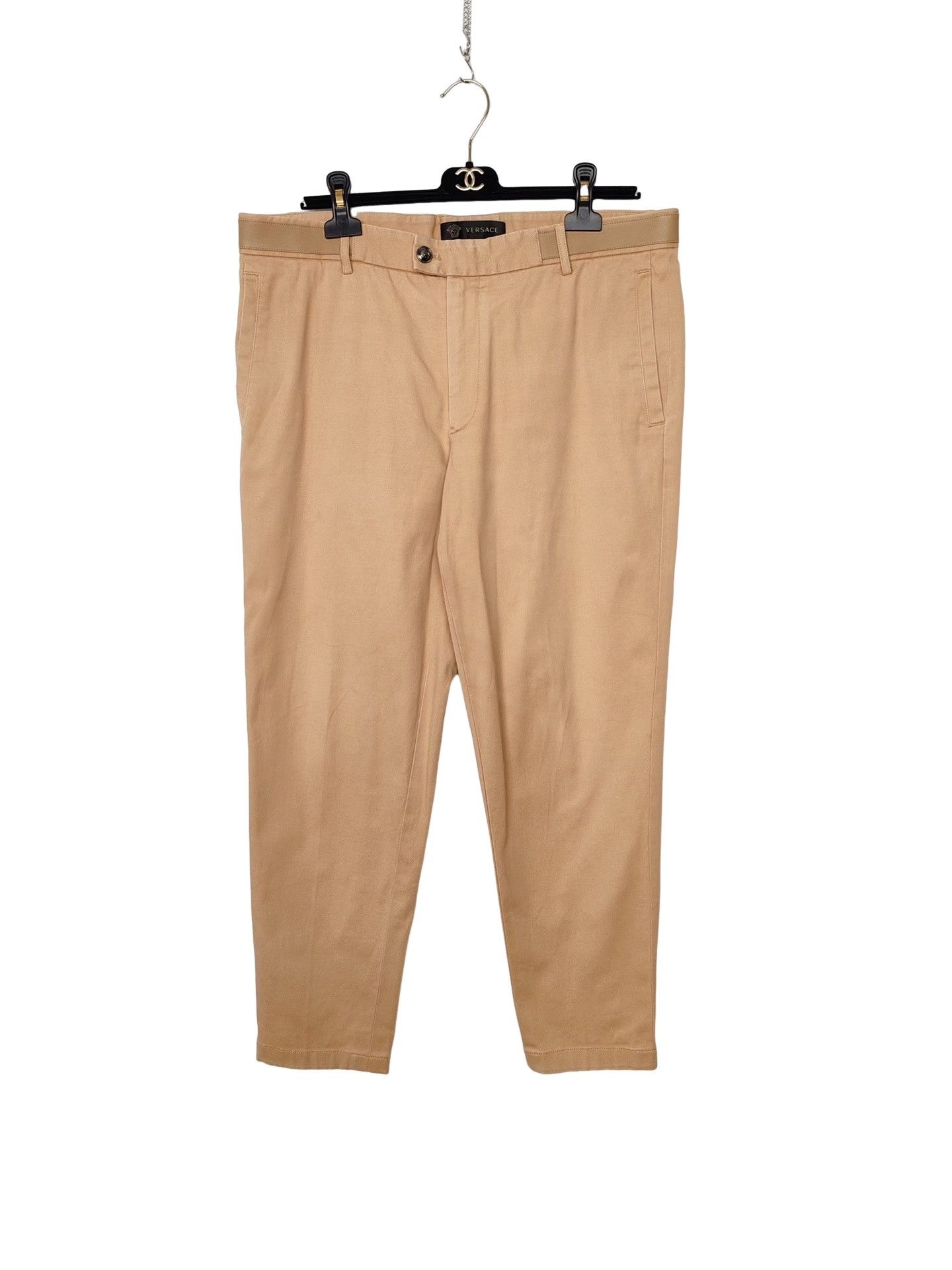 Versace Versace Leather Trim Chinos Size 38 Size US 38 / EU 54 - 1 Thumbnail