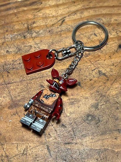 Cartoon Network FNAF Foxy Chica minifigure keychain custom handmade Size ONE SIZE - 9 Thumbnail