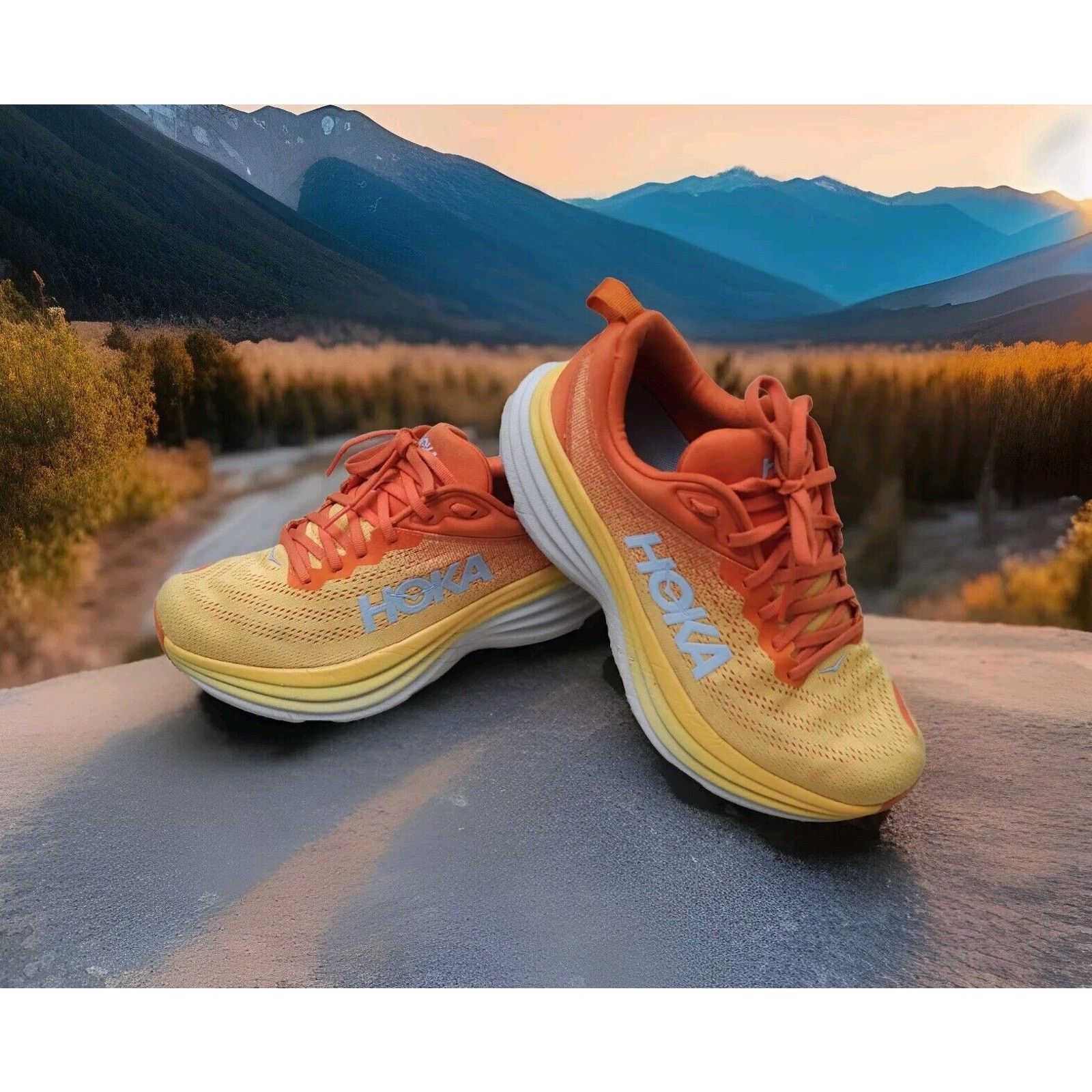 Hoka Hoka One One Bondi 8 Puffin's Bill Amber Yellow 8.5 D Size US 8 / EU 41 - 7 Thumbnail