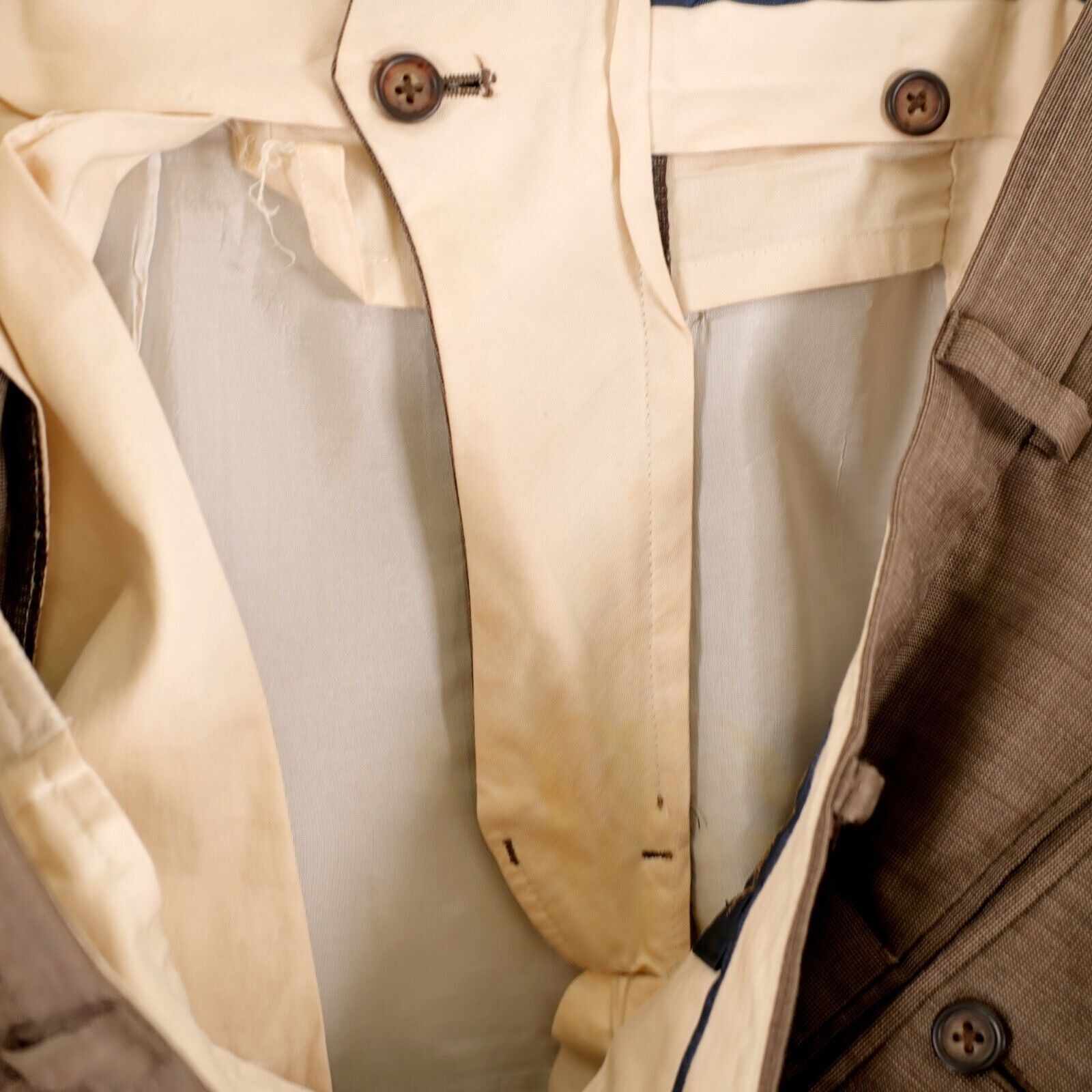 Brooks Brothers Brooks Brothers 1818 Madison Wool Beige Birdseye Pleated Cuf Size 38R - 8 Thumbnail