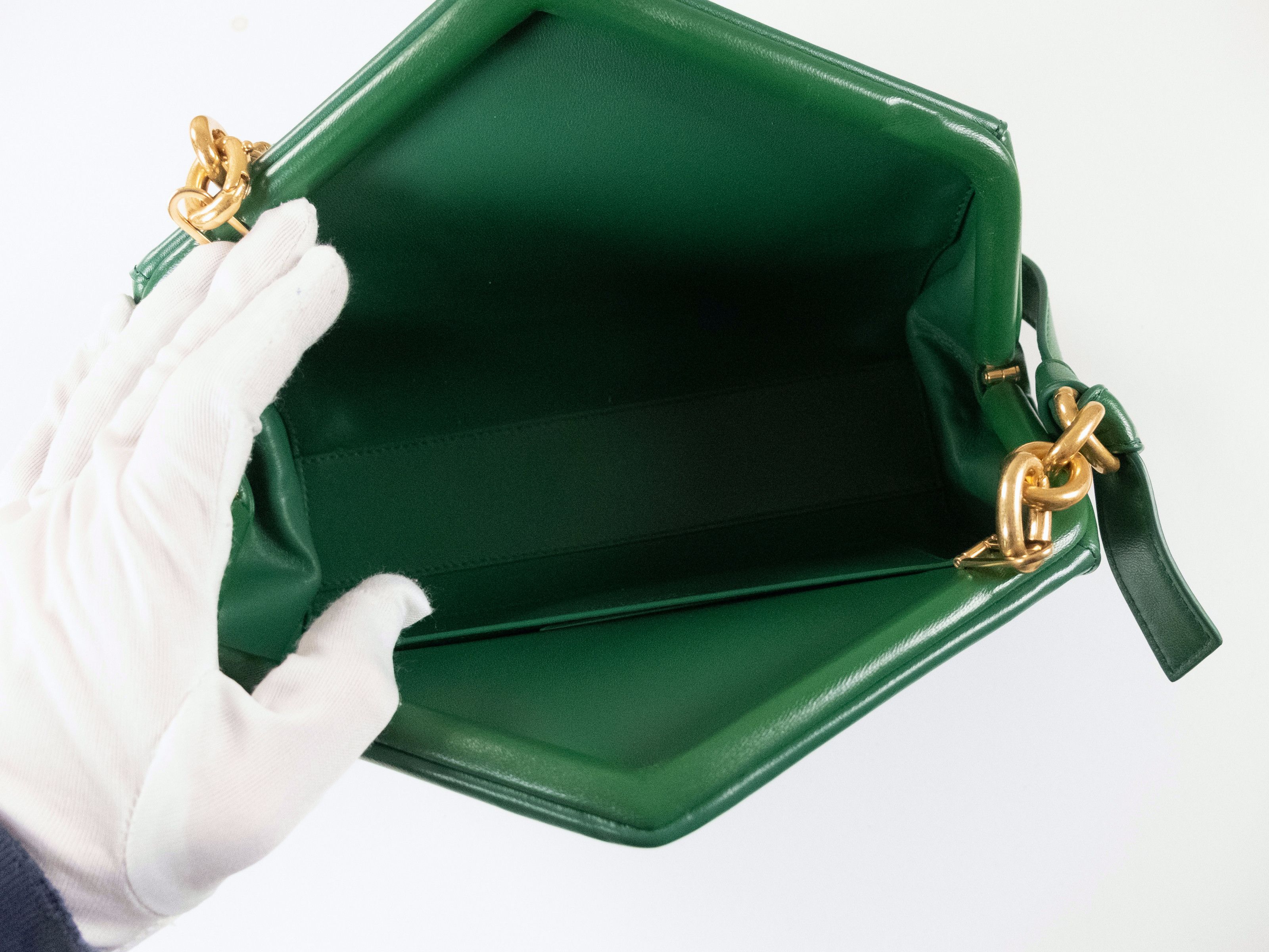 Bottega Veneta BOTTEGA VENETA Tip green smooth leather shoulder bag Size ONE SIZE - 8 Thumbnail