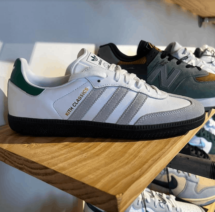 adidas gazelle silver green womens Sporty & Rich x Adidas Samba OG Rich White Green