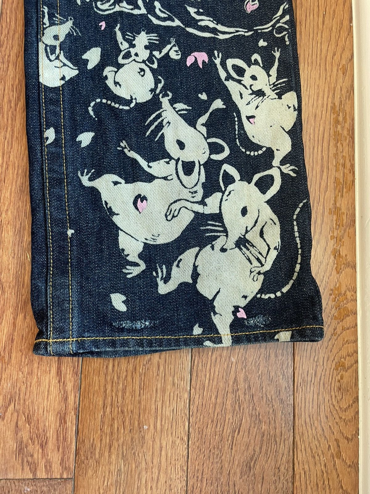 Japanese Brand Vintage Buden Shoten Japan Printed Graphic Jeans Rare 36x32 Size US 36 / EU 52 - 5 Thumbnail