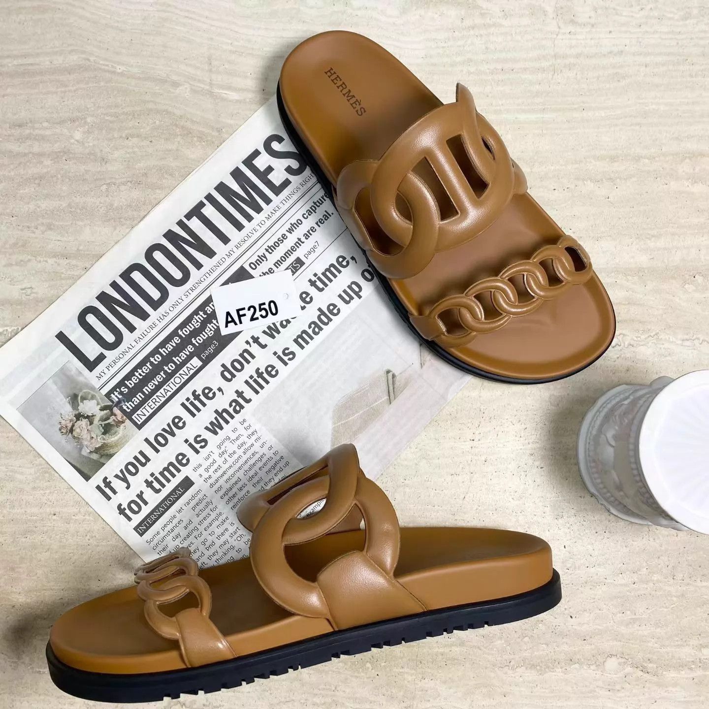 Hermes HERMES Extra Brown Oran Sandal 38 New Size US 7.5 / IT 37.5 - 2 Thumbnail