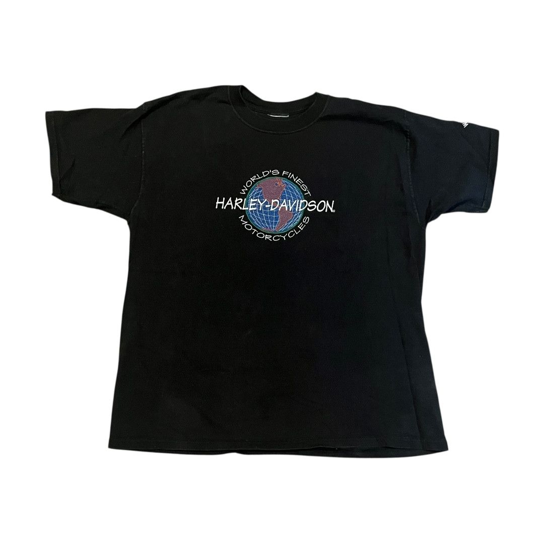 Harley Davidson × Vintage VINTAGE Harley Davidson Embroidered Logo T Shirt Size US L / EU 52-54 / 3 - 1 Thumbnail