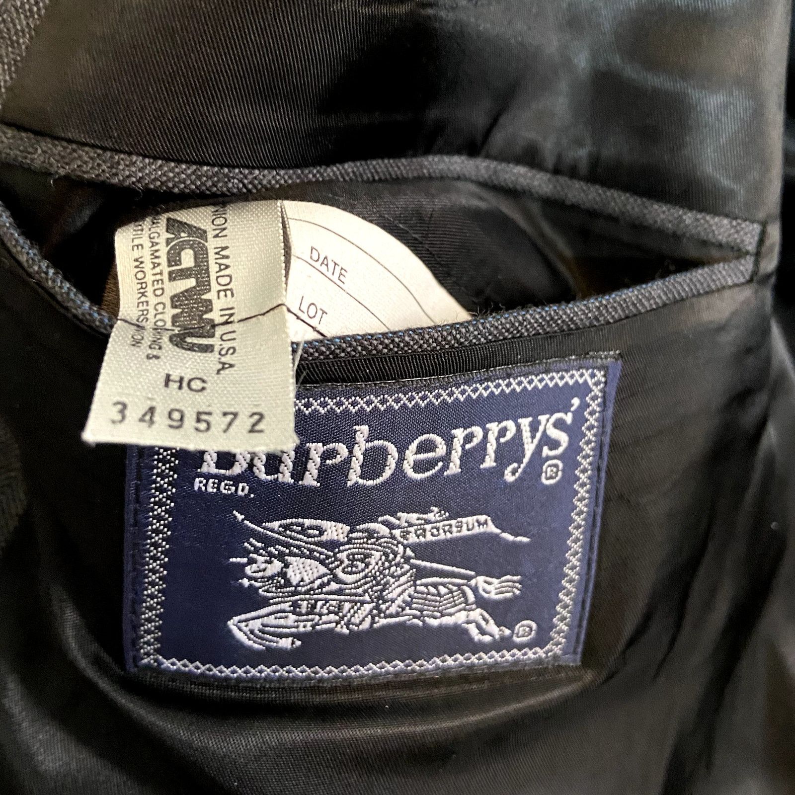 Burberry Burberry's 2 Piece Suit Vintage 100% Pure Wool Slate Gray 54 Size 54R - 3 Thumbnail