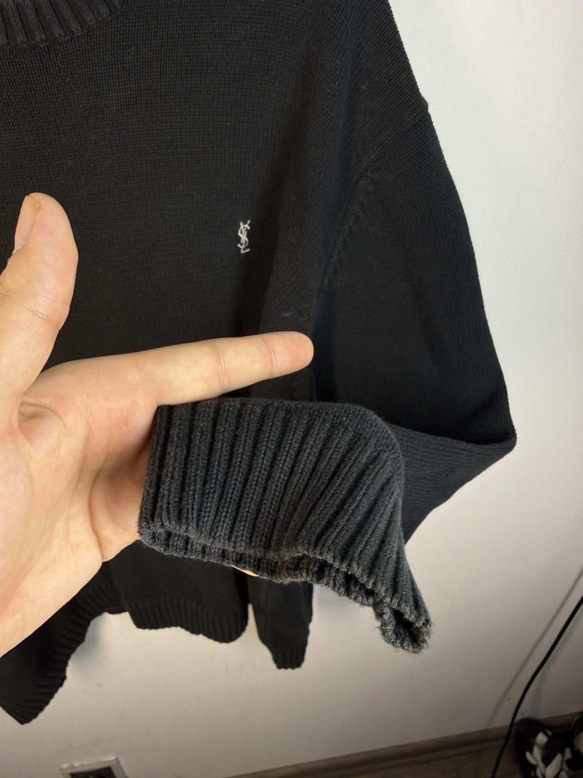 Yves Saint Laurent Black YSL Sweater Knit Vintage Yves Saint Laurent Sweatshirt Size US L / EU 52-54 / 3 - 9 Thumbnail