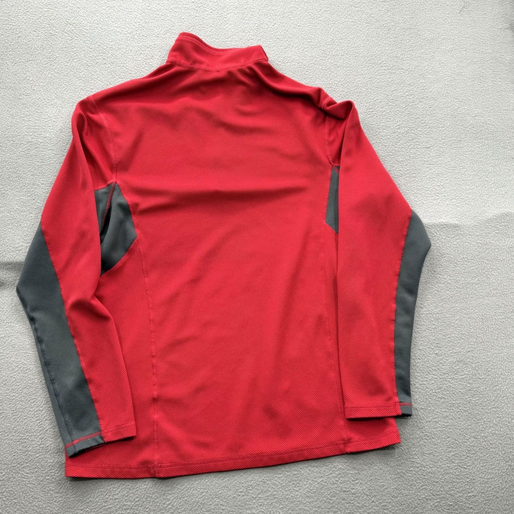 Nike Nike Dri-FIT Pullover Mens XL Red Gray Colorblock 1/4 Zip Long Sleeve Hiking Activewear Shirt Size US XL / EU 56 / 4 - 2 Thumbnail