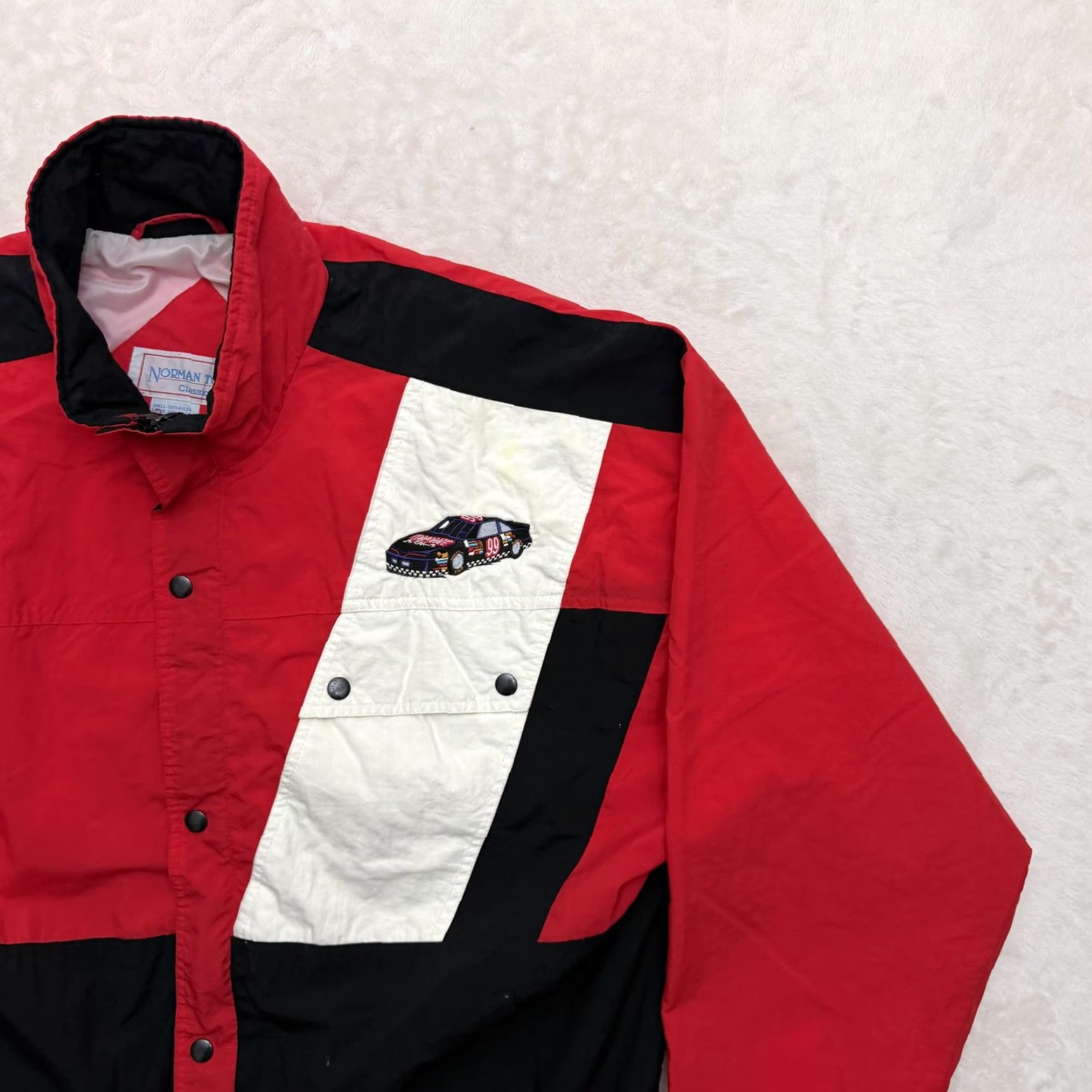 Vintage VINTAGE Norman Todd Jacket Mens XL Red Racing Windbreaker Motor Sports Cars Indy Size US XL / EU 56 / 4 - 4 Thumbnail