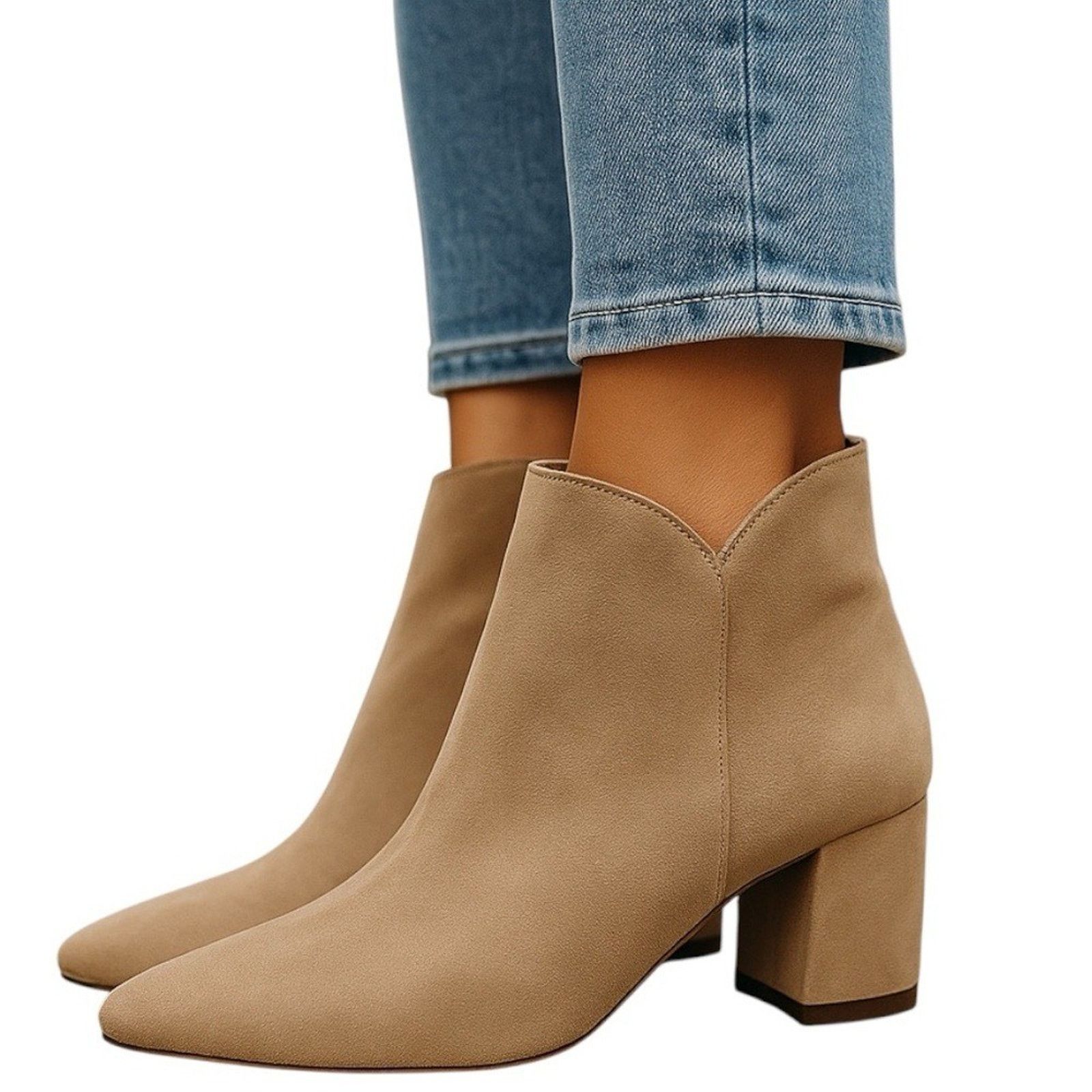 Cole Haan Cole Haan Tan Suede Block Heel Ankle Booties Size 5B Size US 5 / IT 35 - 1 Thumbnail
