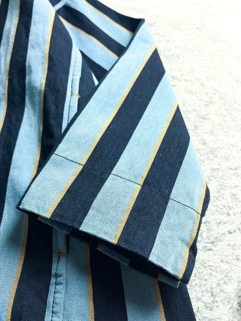 45rpm 45R Embroidered Blue Striped Dress Size M / US 6-8 / IT 42-44 - 5 Thumbnail