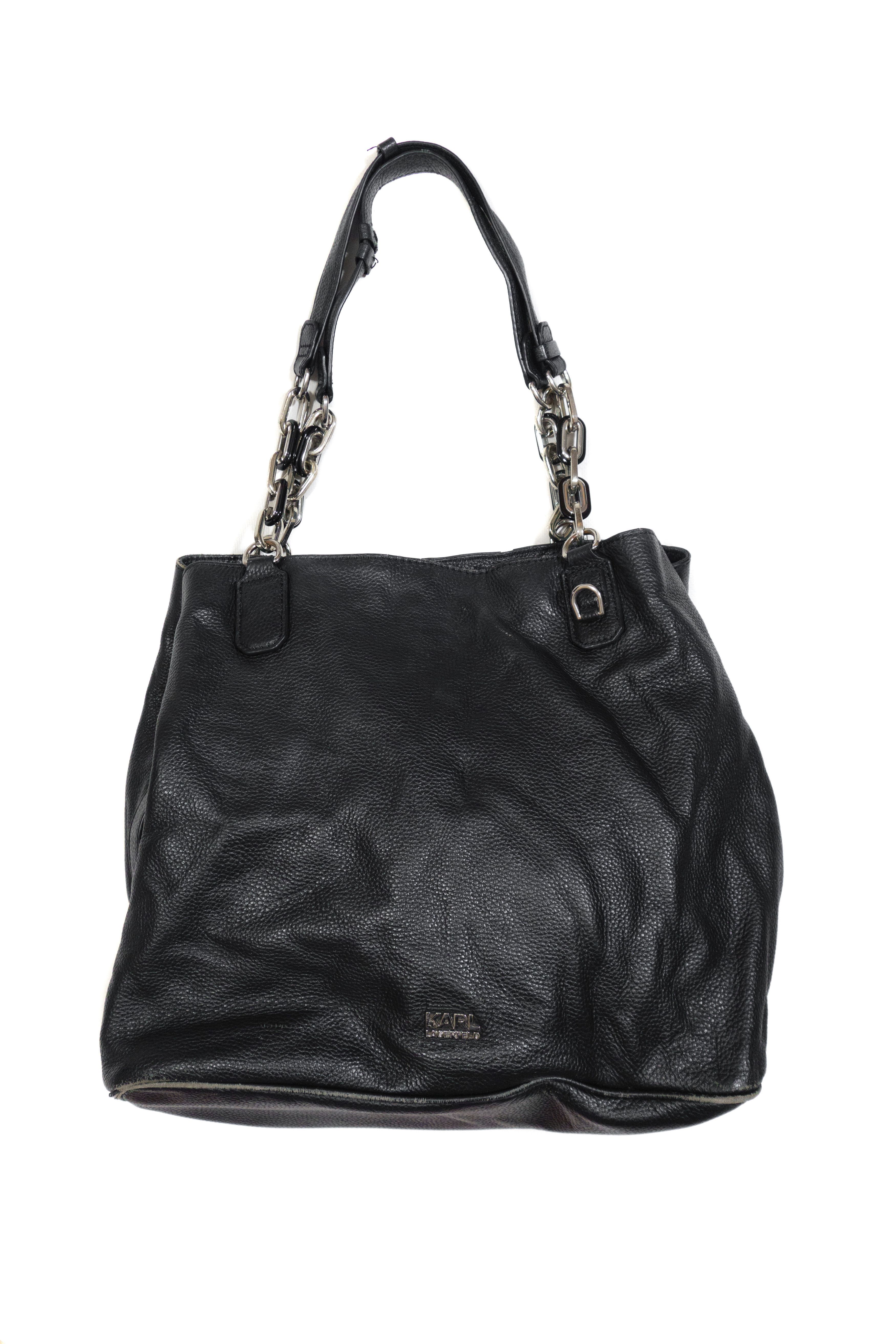 Karl Lagerfeld Logo Leather Shoulder Bag Size ONE SIZE - 1 Thumbnail