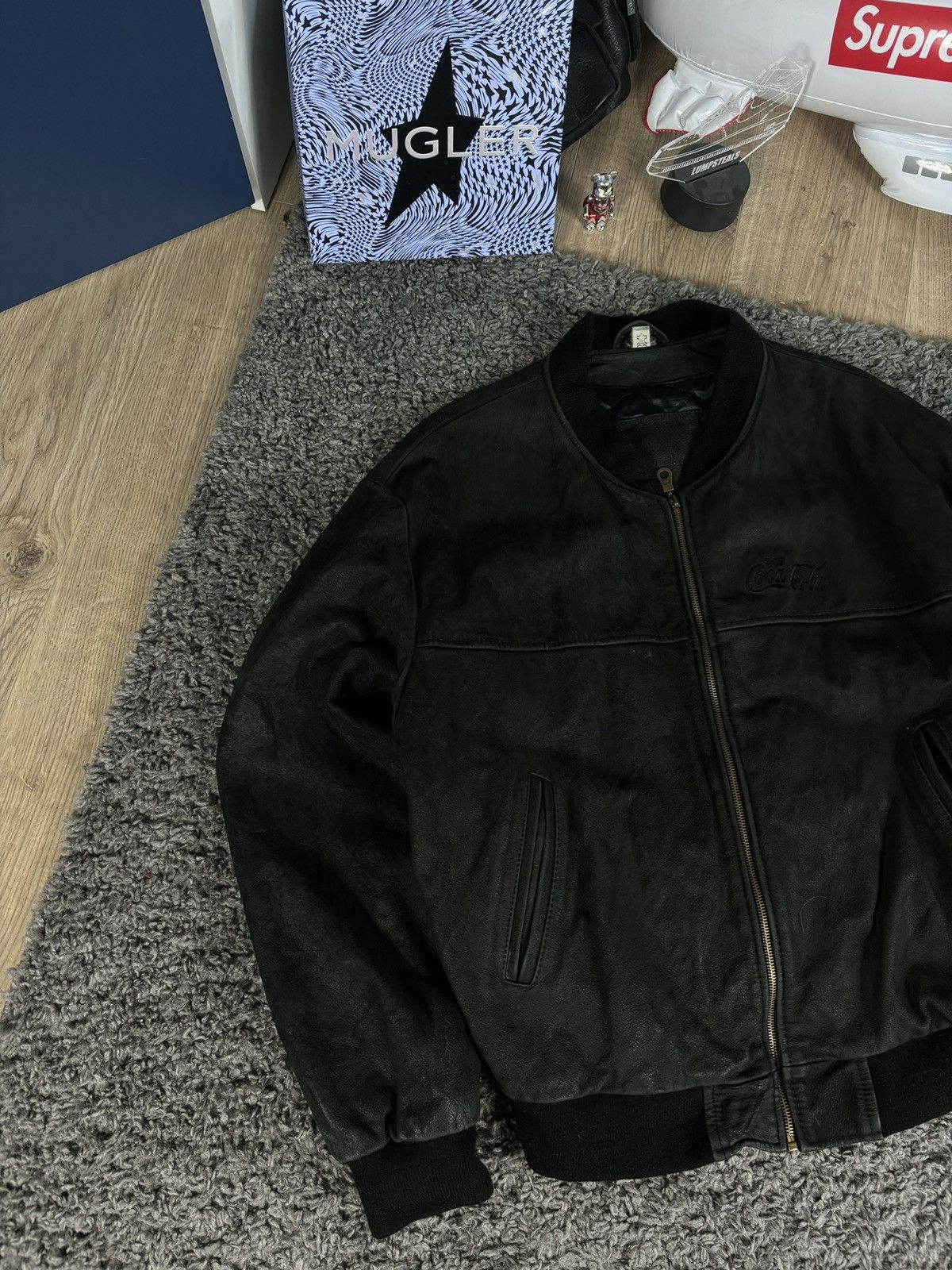 Coca Cola × NASCAR × Vintage Vintage Black Leather Jacket Coca Cola 90s RARE Nascar Size US XL / EU 56 / 4 - 3 Thumbnail