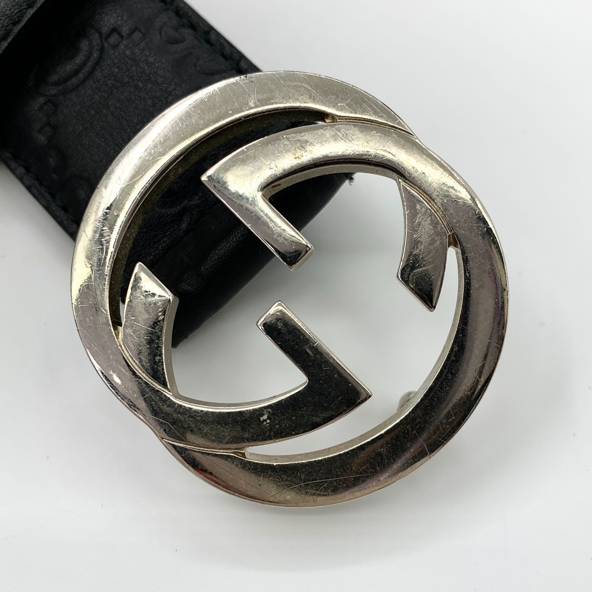 Gucci Gucci Black Logo Print Smooth Buckle Belt (97*3cm) Size ONE SIZE - 4 Thumbnail