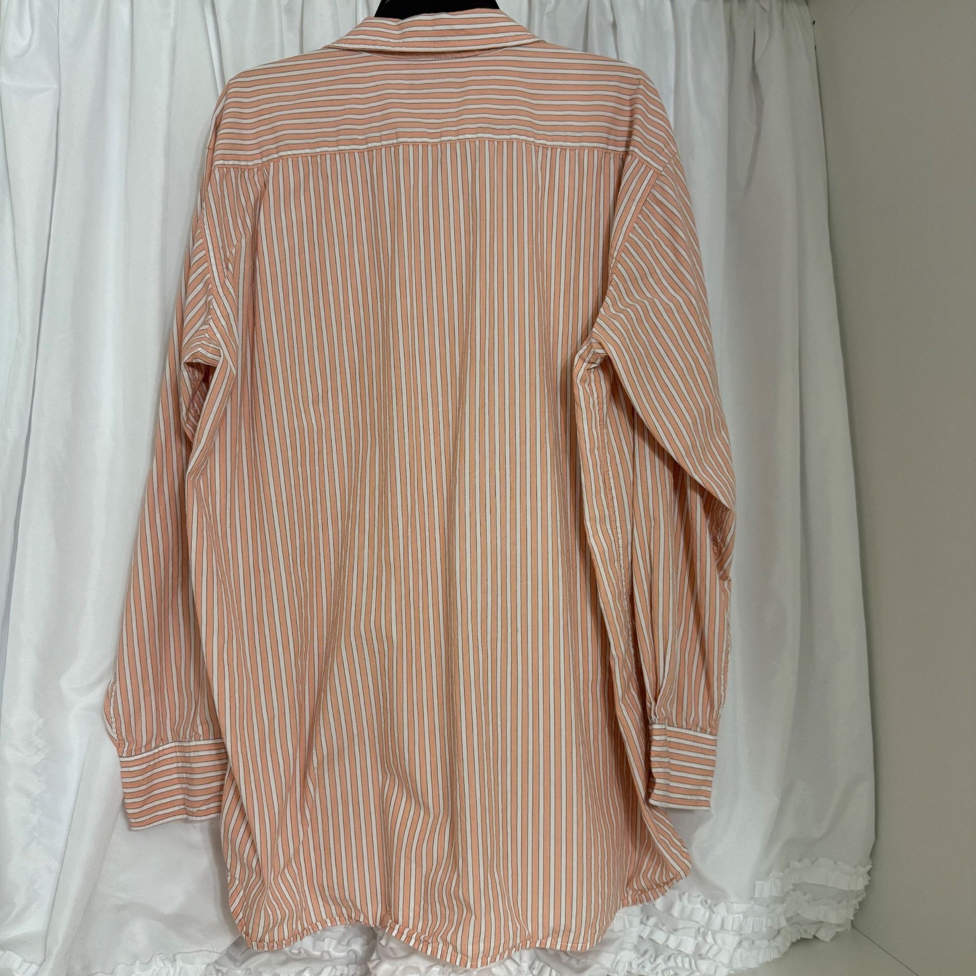 Other Steve & Barrys Mens Orange & White Striped Button-Up Shirt X Size US XL / EU 56 / 4 - 3 Thumbnail