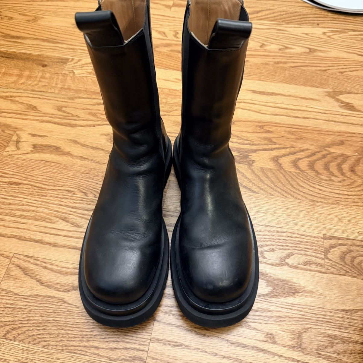 Bottega Veneta Lug Boots in Black Leather Size US 11 / EU 44 - 4 Thumbnail