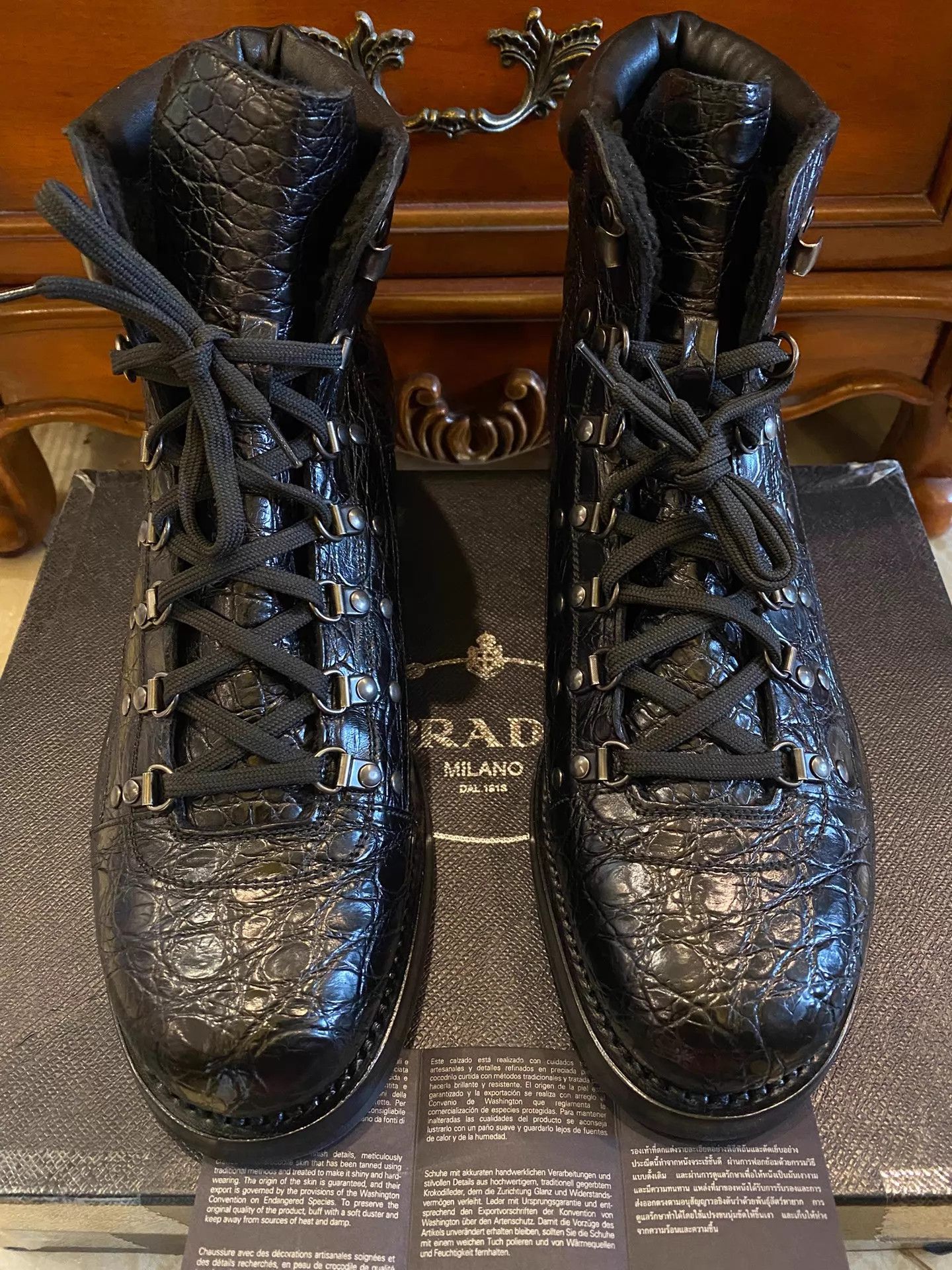 Prada PRADA eel-skin Mountaineering Boots US 9 Size US 9 / EU 42 - 1 Thumbnail