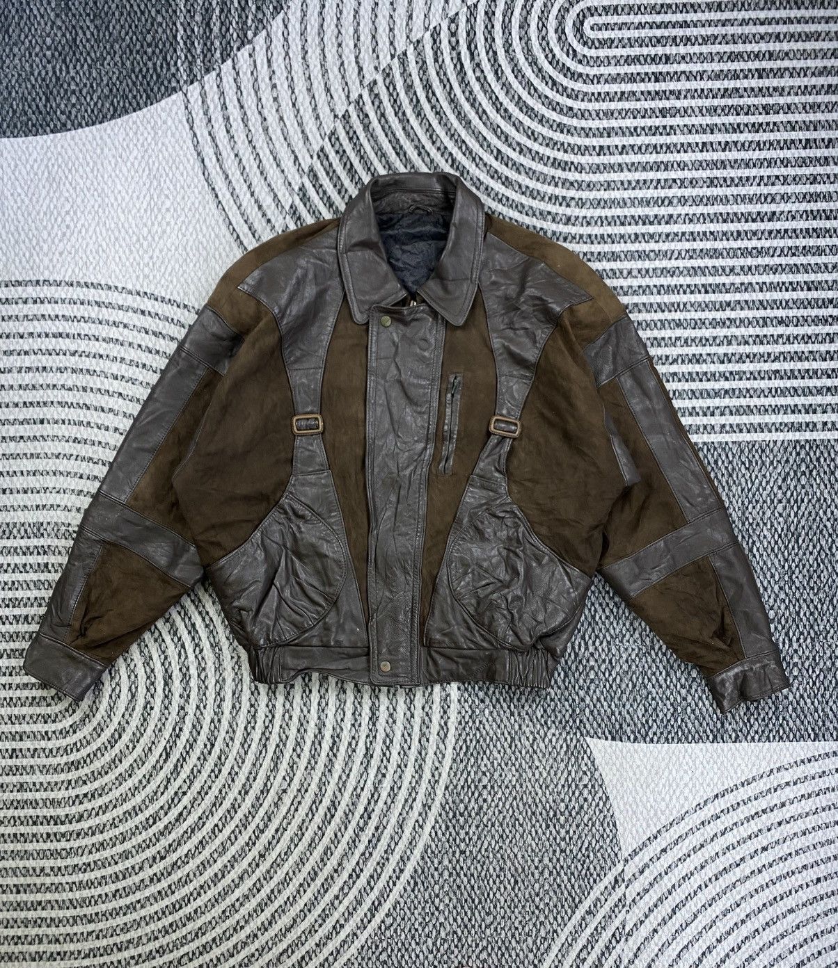 Japanese Brand Vintage Iwai Lambskin Zipper Leather Bomber Jacket Size US XL / EU 56 / 4 - 1 Thumbnail