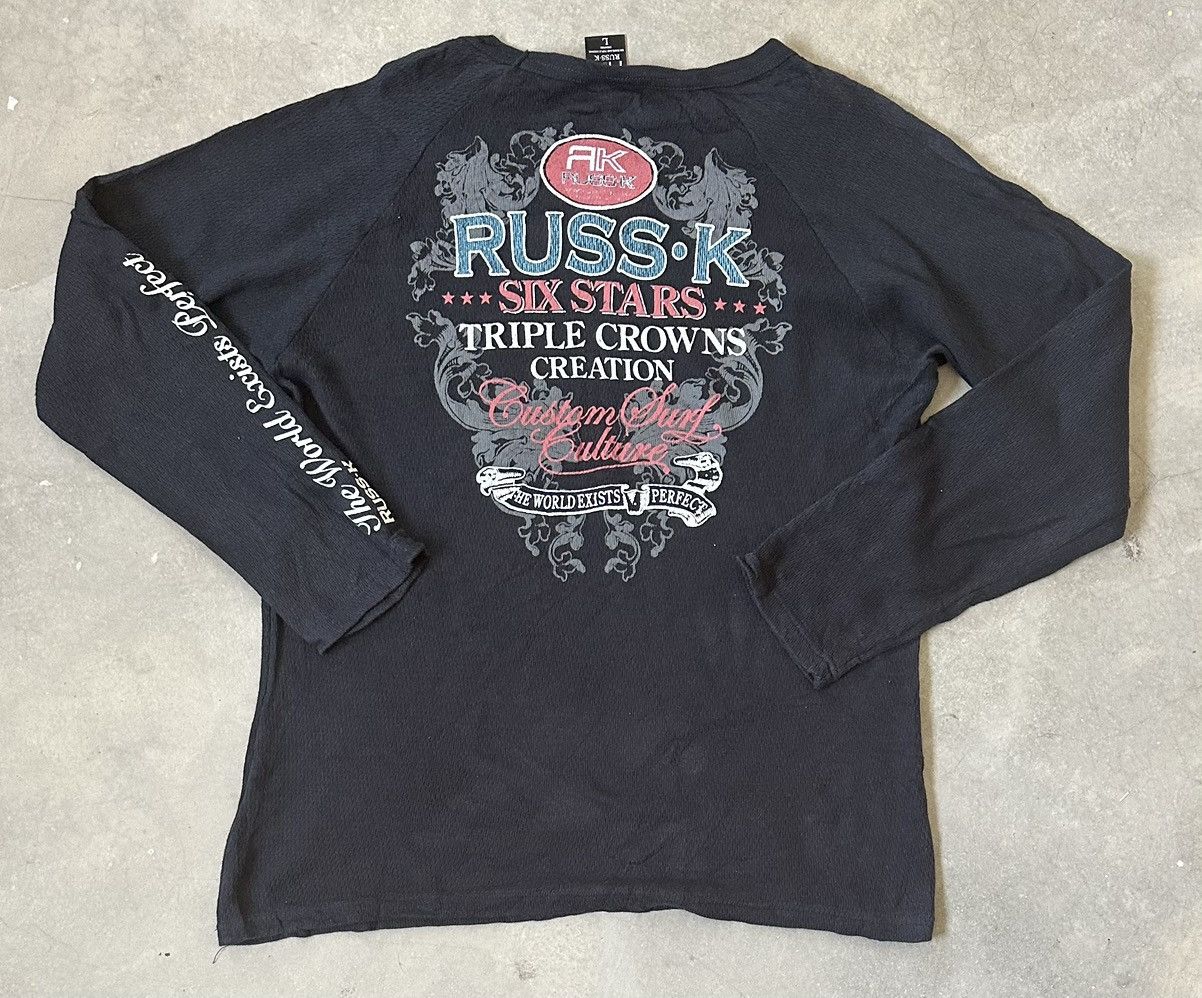 Japanese Brand VINTAGE Y2K RUSS.K AFLICTION TEE Size US M / EU 48-50 / 2 - 1 Thumbnail